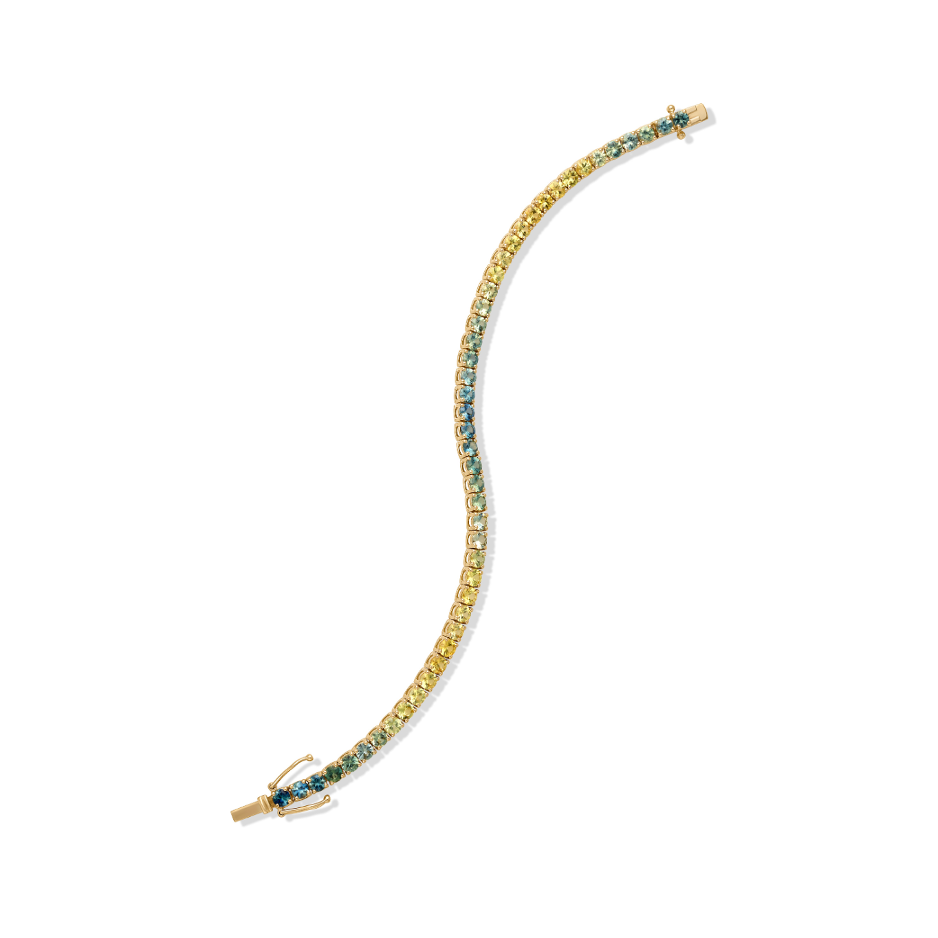 14KY 3.5mm Ombre Sapphire Tennis Bracelet