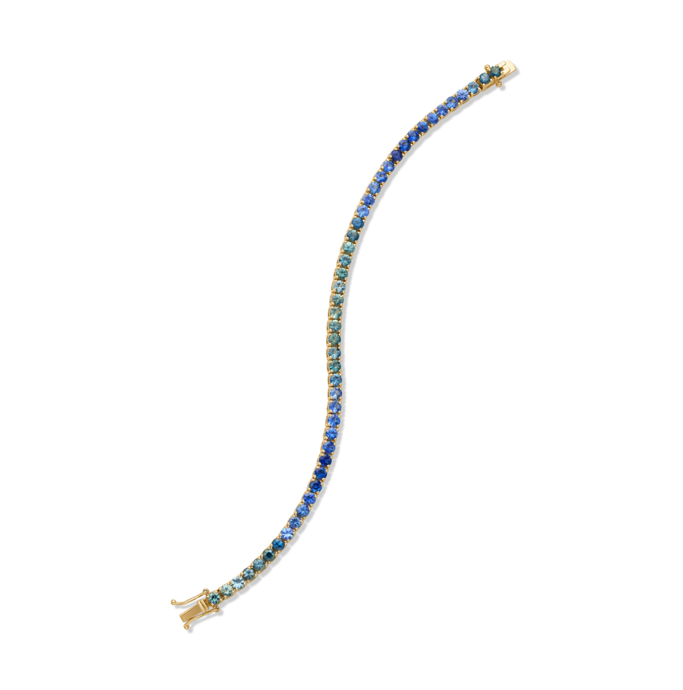 14KY 3.5mm Ombre Sapphire Tennis Bracelet-Bracelets-Gemma Couture-Susan Saffron Jewelry