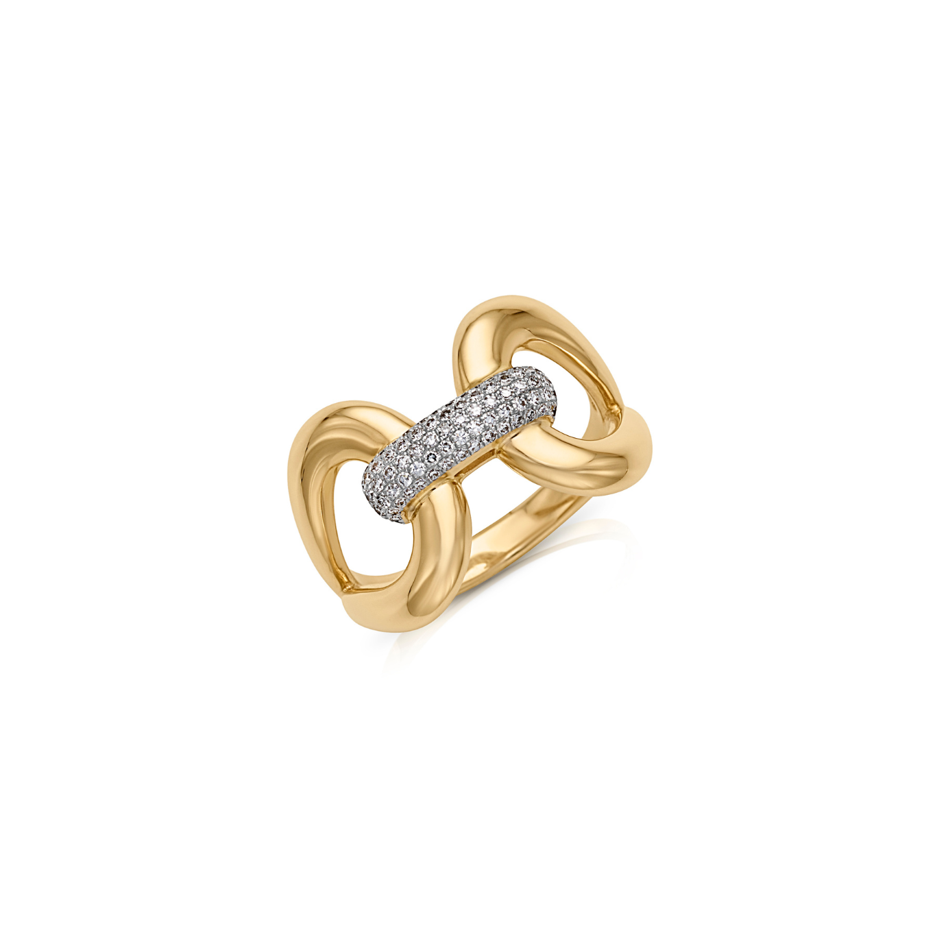 14KYW Pave Bar Ring