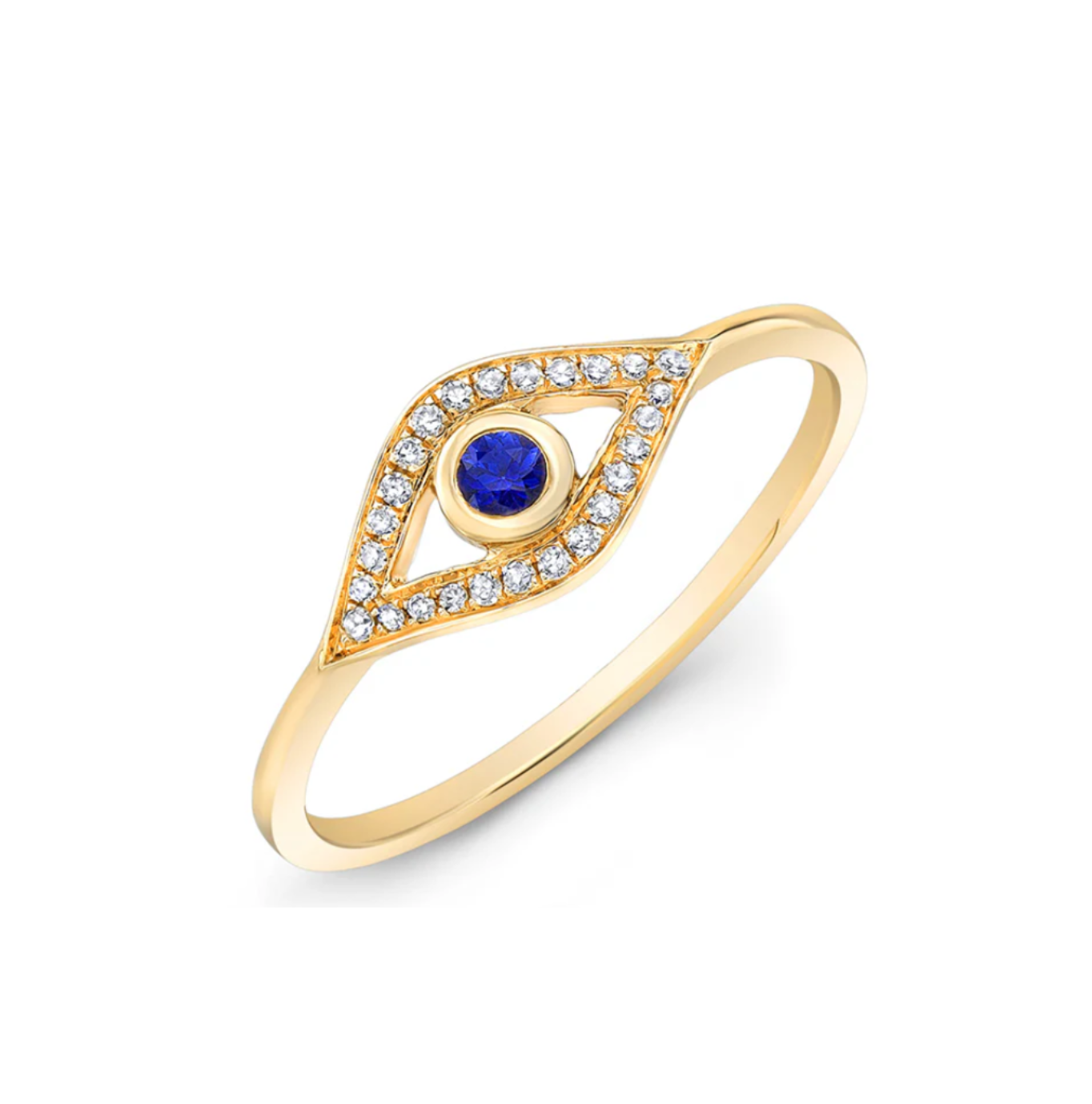 14KY Sapphire Diamond Eye Ring