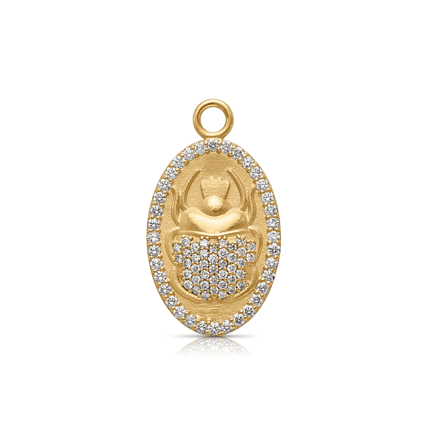 18KY Diamond Scarab Charm