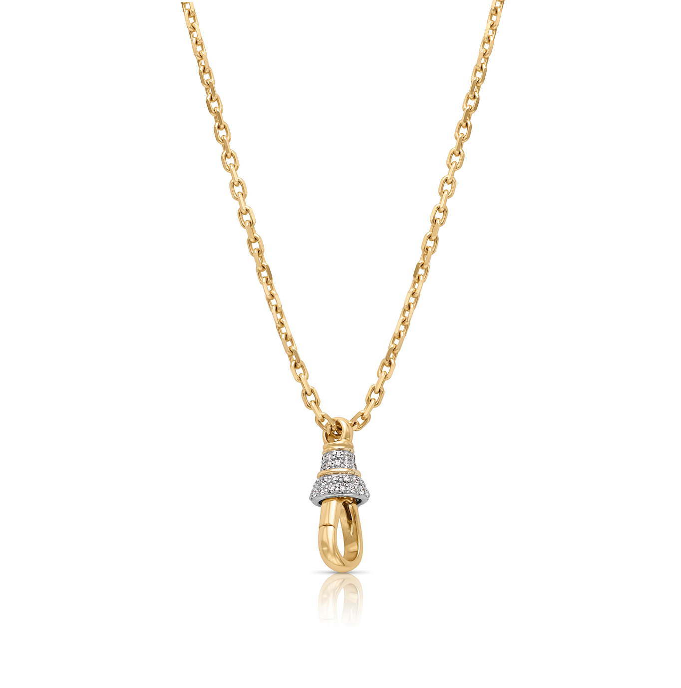 14KY Box Chain with Diamond Connector-Necklaces-Trilogy-Susan Saffron Jewelry