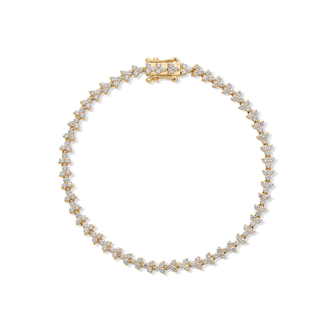 14KY Diamond Trio Tennis Bracelet