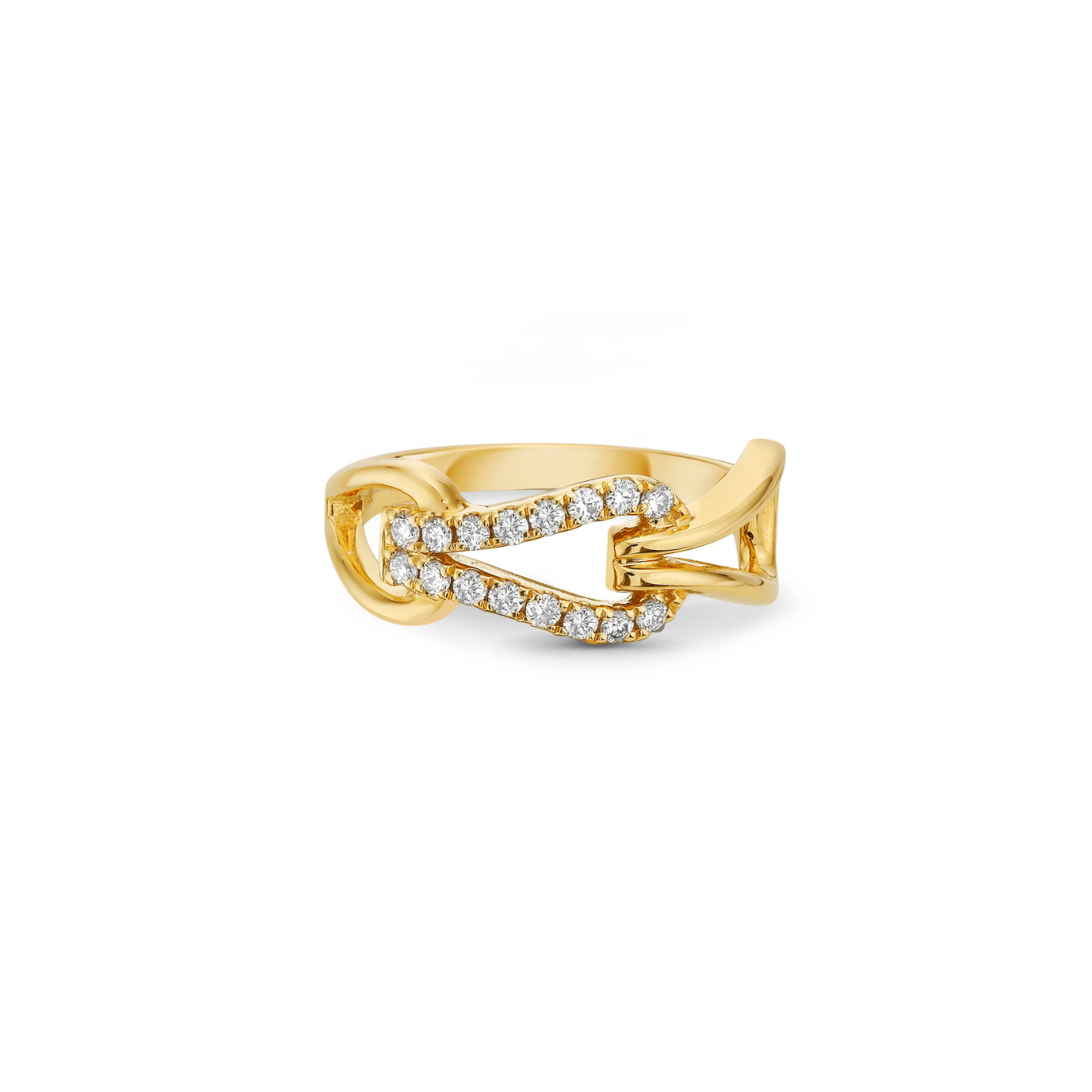 14KY Diamond Interlocking Ring