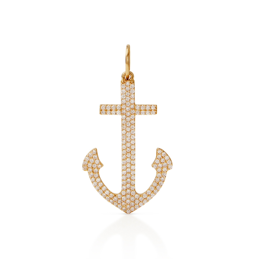14KY Diamond Anchor Charm - 14K Yellow Gold - Necklace - by Trilogy - Susan Saffron Jewelry Dallas