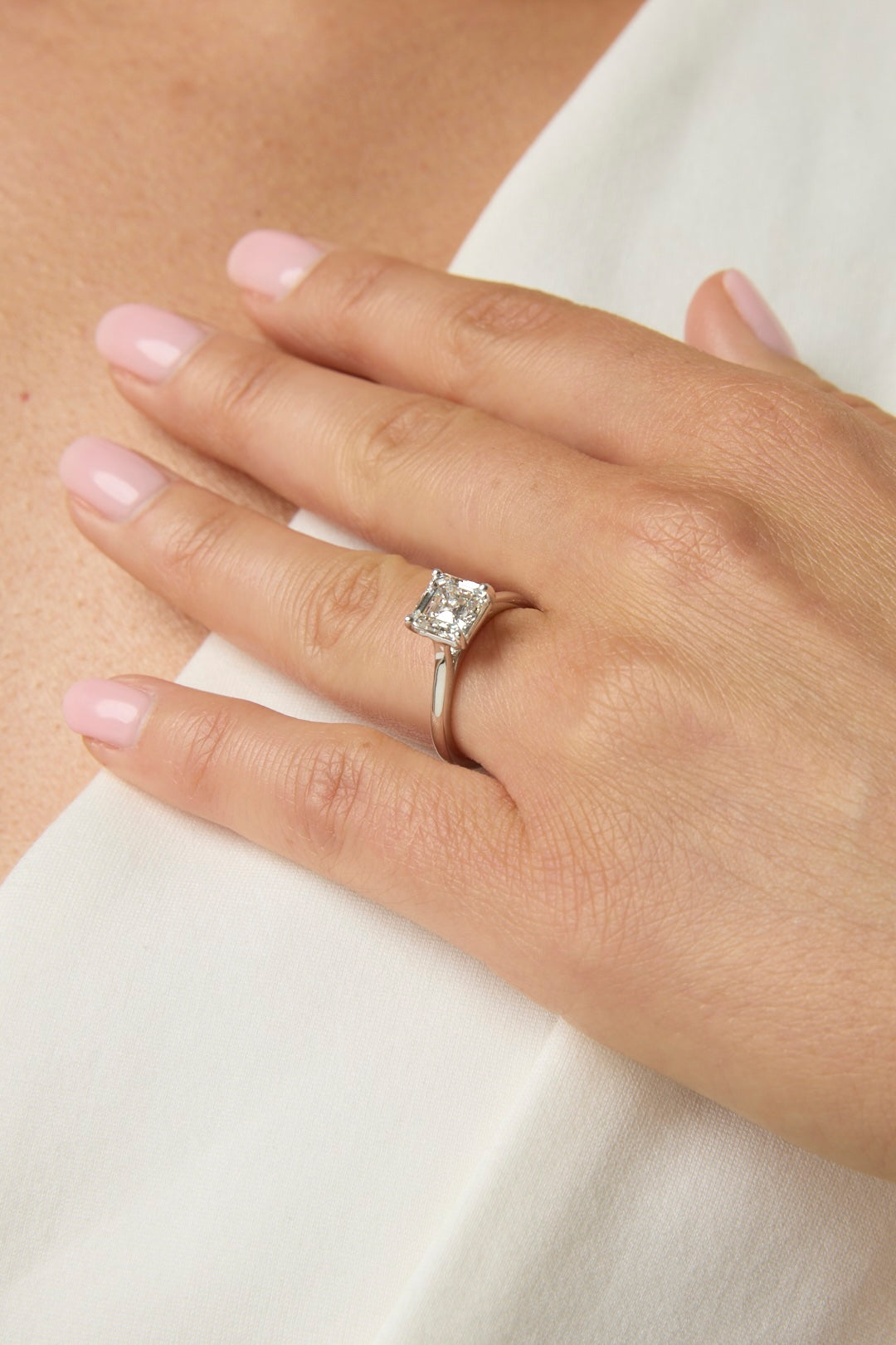 2.03CT Asscher Cut Solitaire Engagement Ring