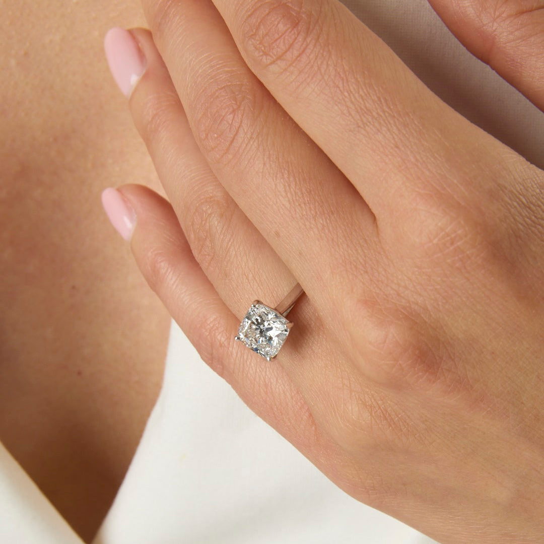 2.77CT Cushion Cut Solitaire Engagement Ring