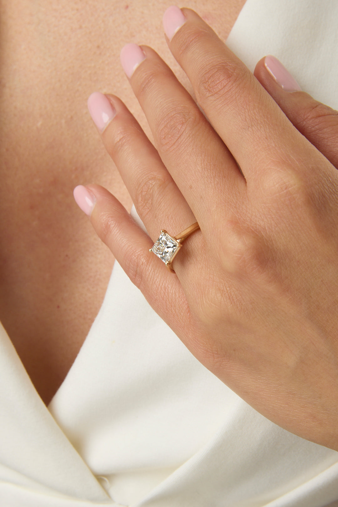 2.03CT Princess Cut Solitaire Engagement Ring