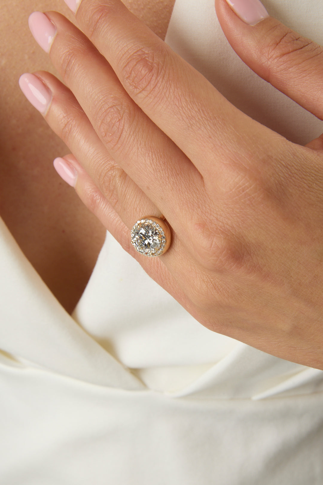 3.43CT Round Brilliant Cut Donut Ring With Halo