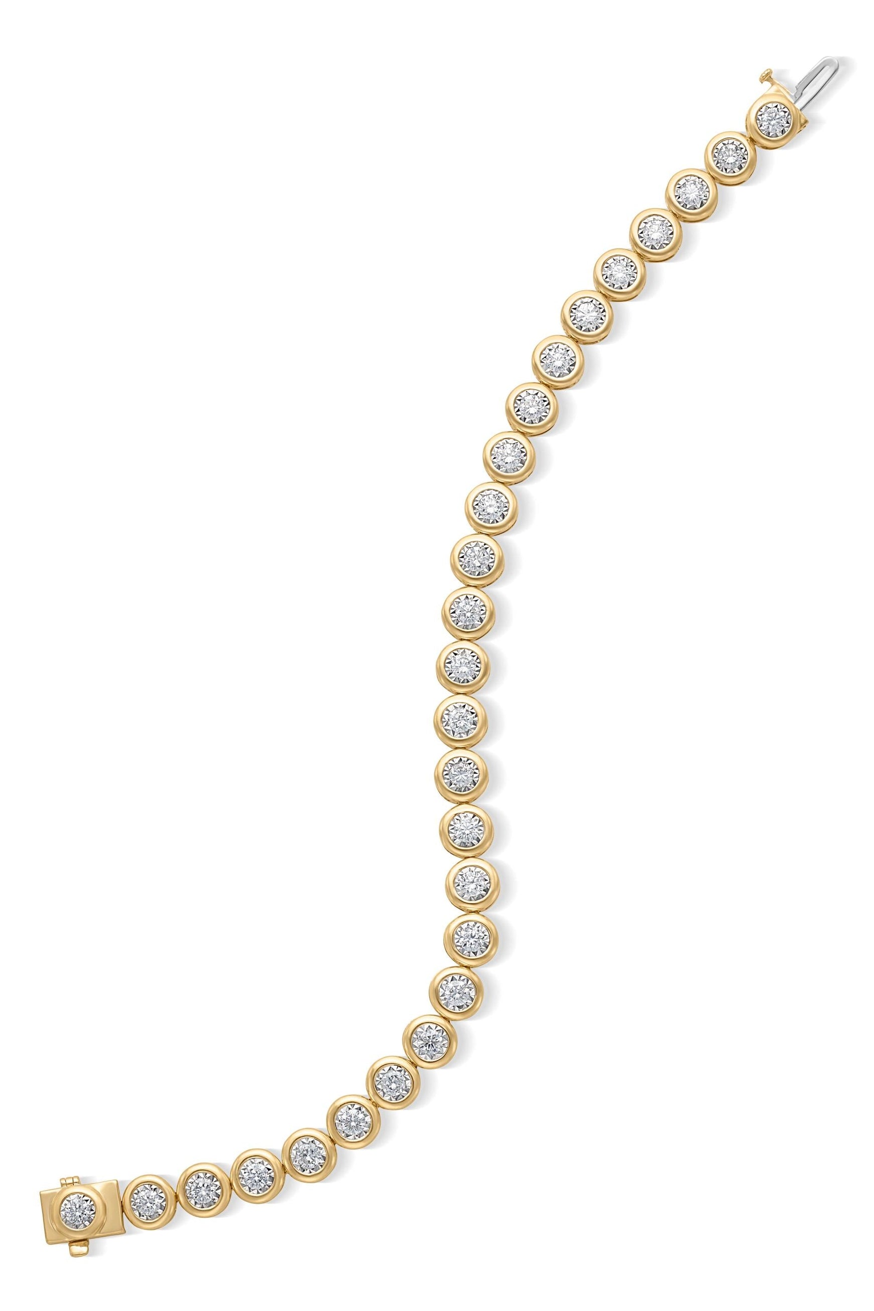 14KY Bezel Set Tennis Bracelet