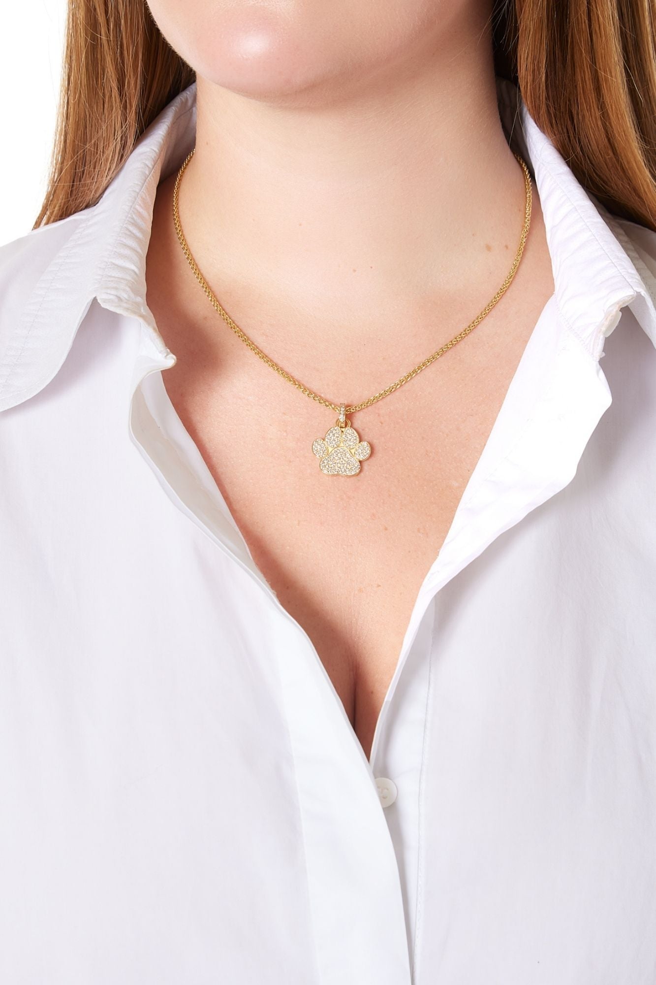 18KY Diamond Paw Charm