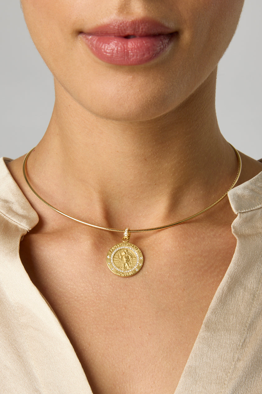 18KY St Christopher Protection Charm