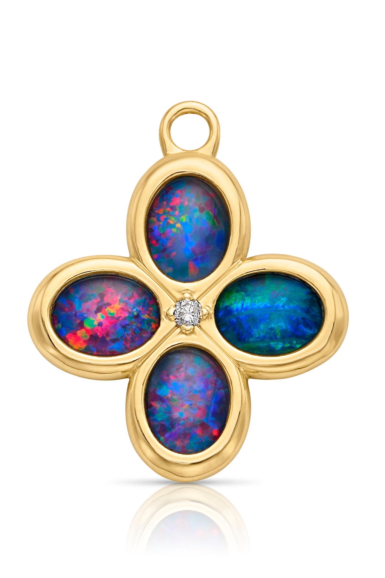 18KY Opal Petal Charm