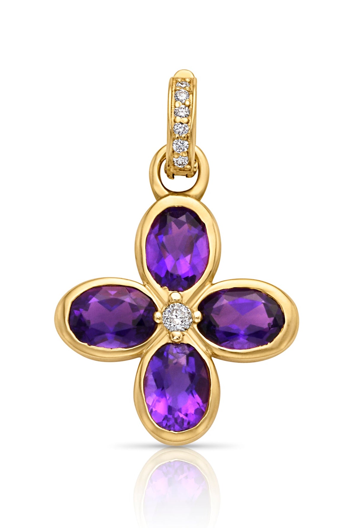 18KY Amethyst Petal Charm