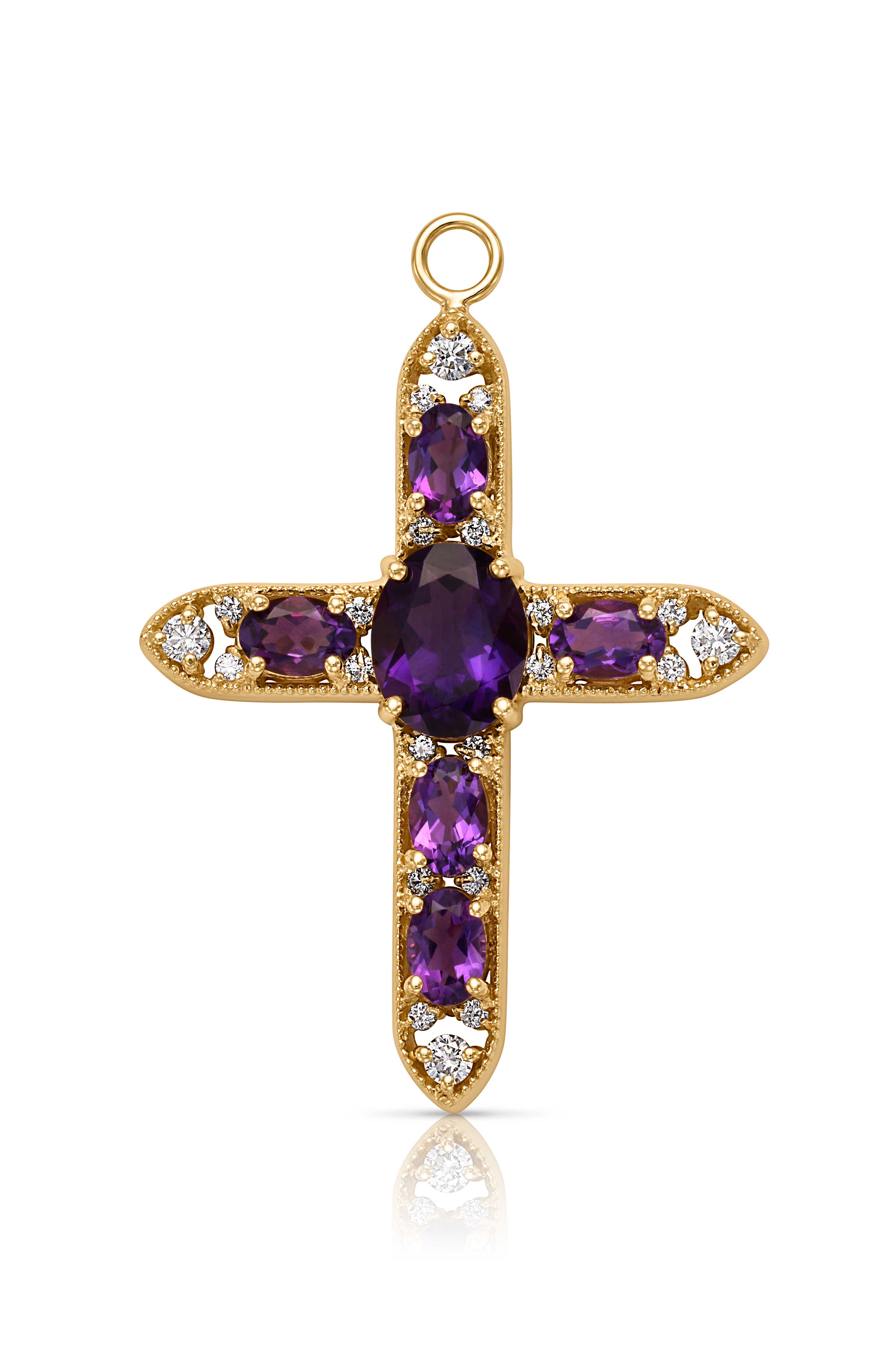 18KY Esther Cross with Amethyst