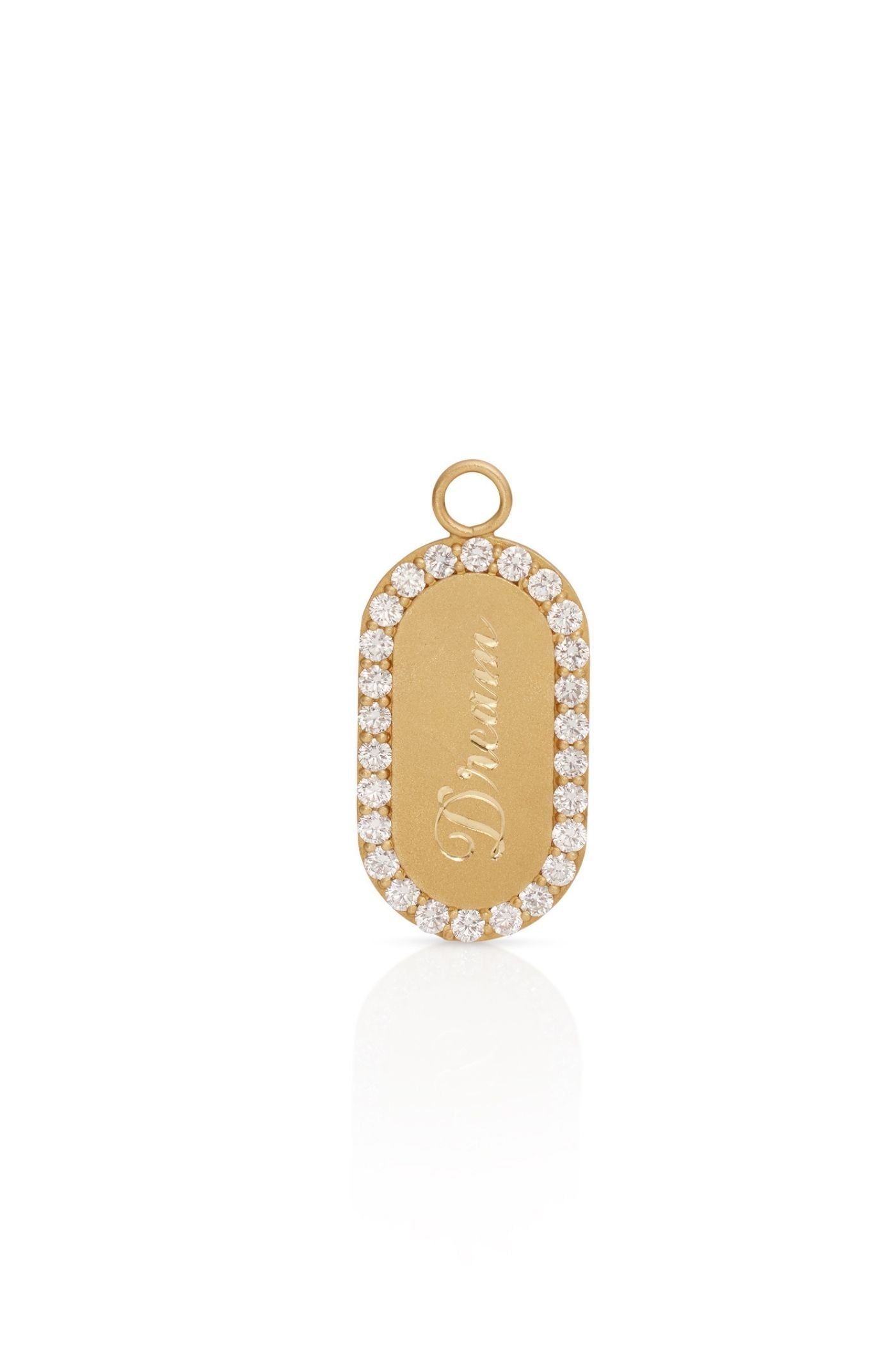 18KY Oval "Dream" Disc with Diamonds