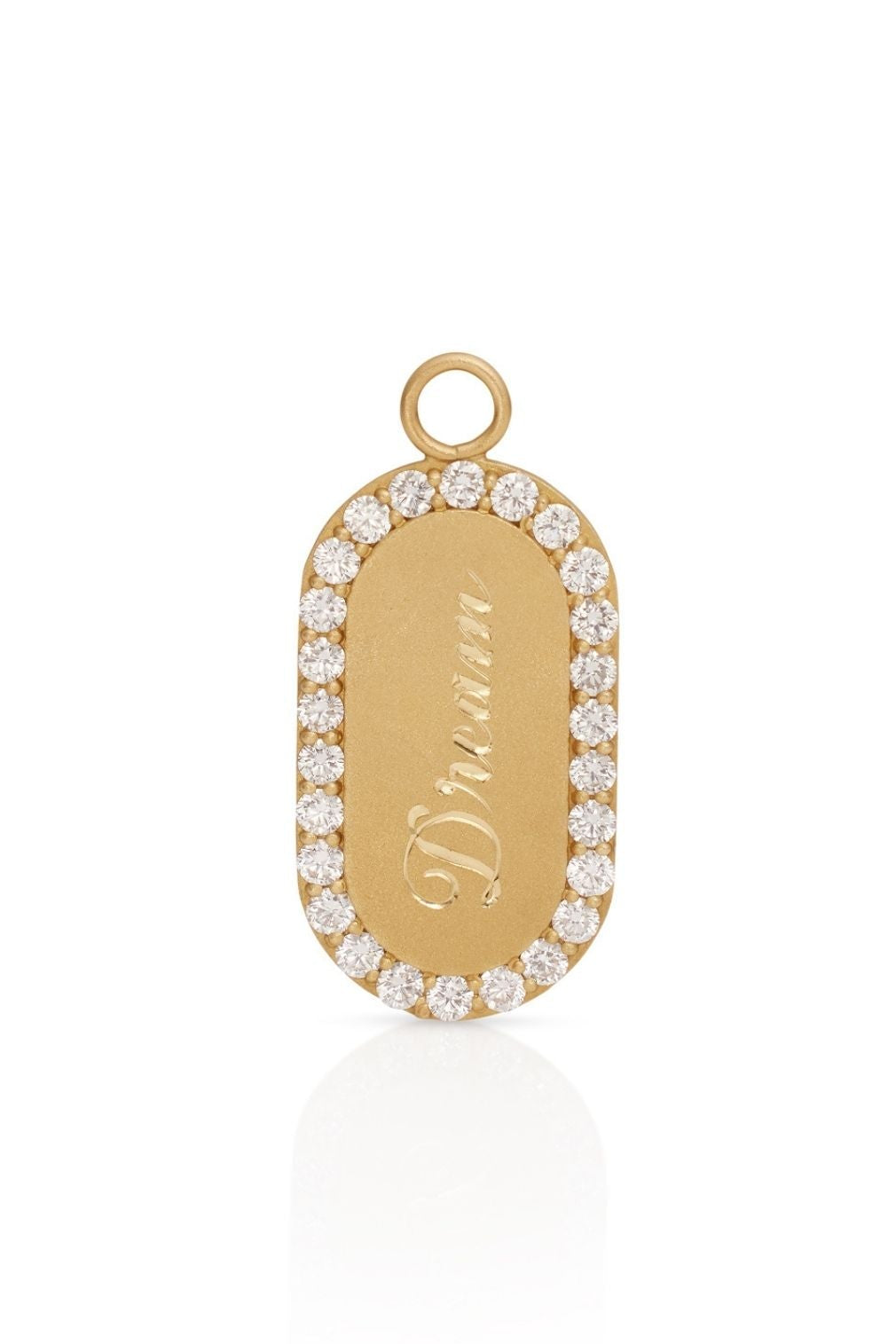 18KY Oval "Dream" Disc with Diamonds-Charms-Trilogy-Susan Saffron Jewelry