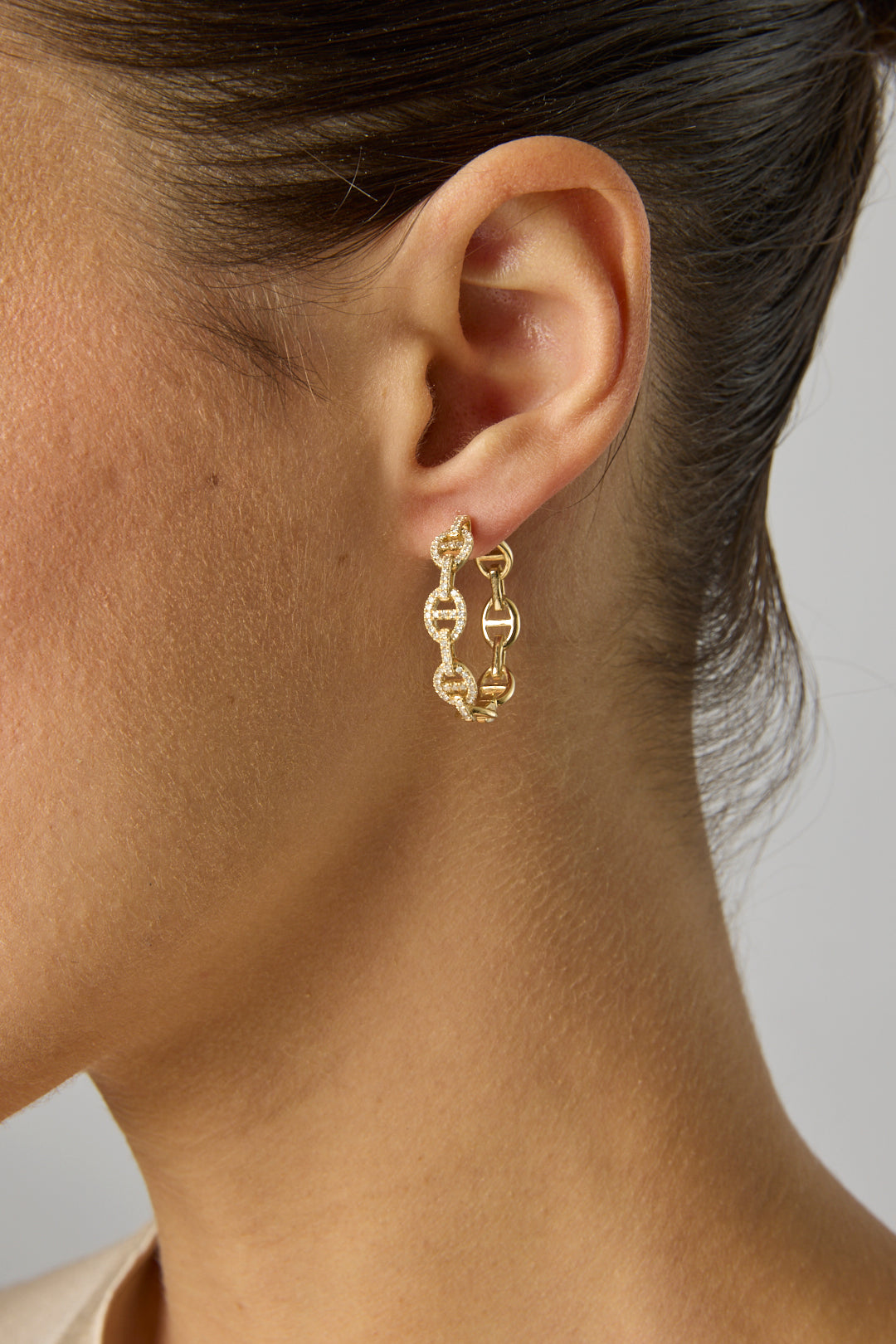 14KY Diamond Mariner Link Hoop