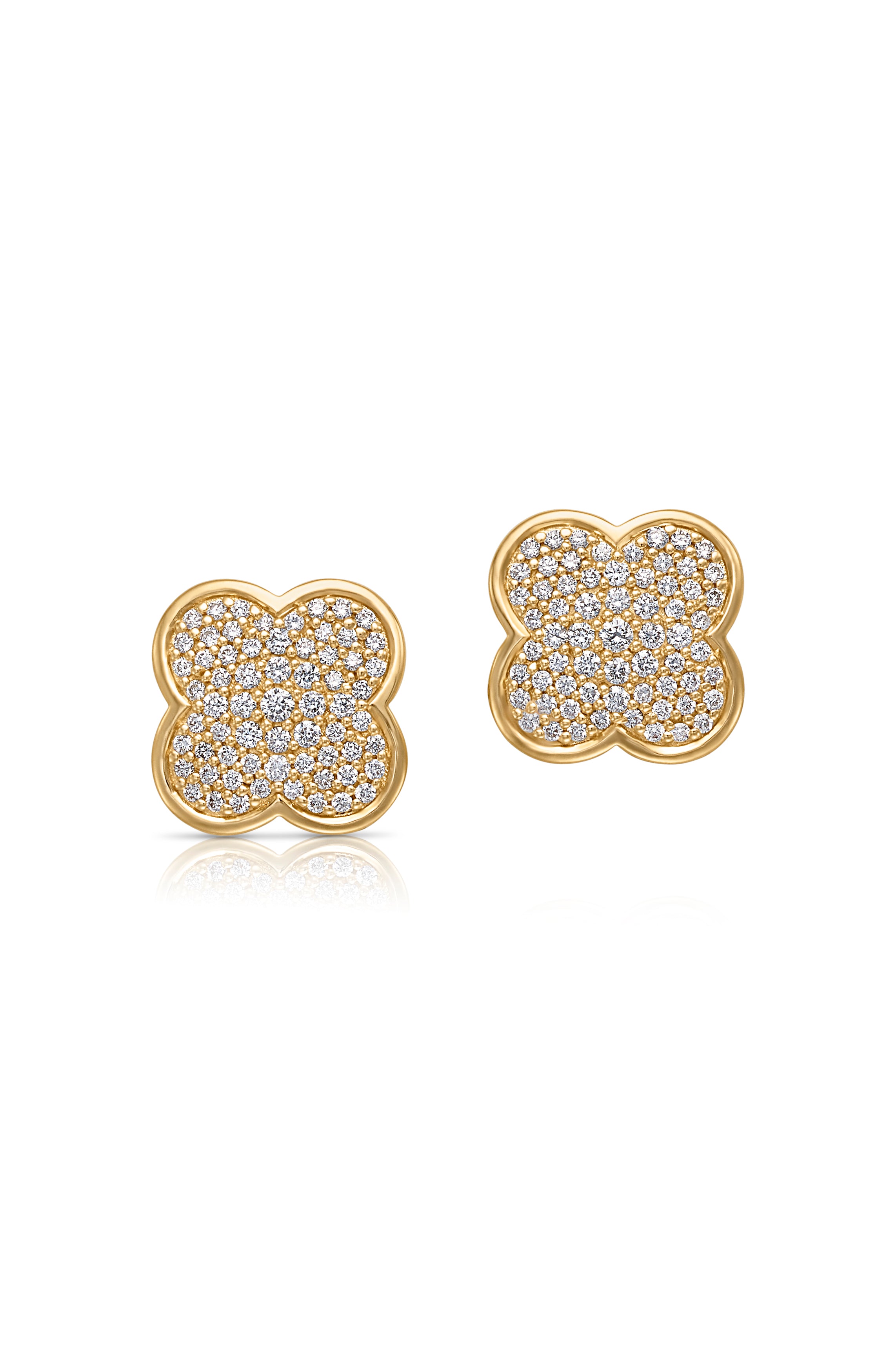 14KY Diamond Clover Earrings