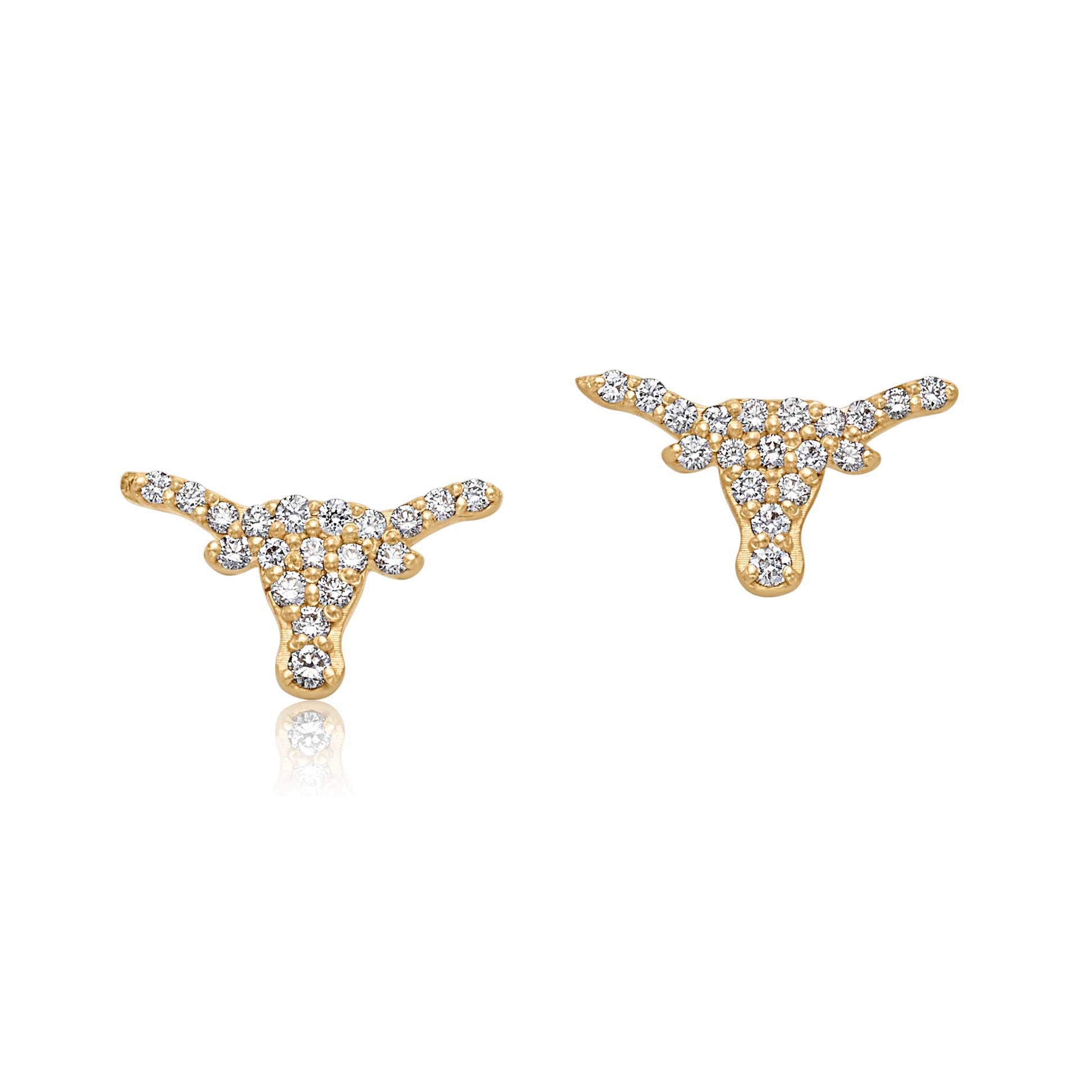 14KY Longhorn Pave Studs