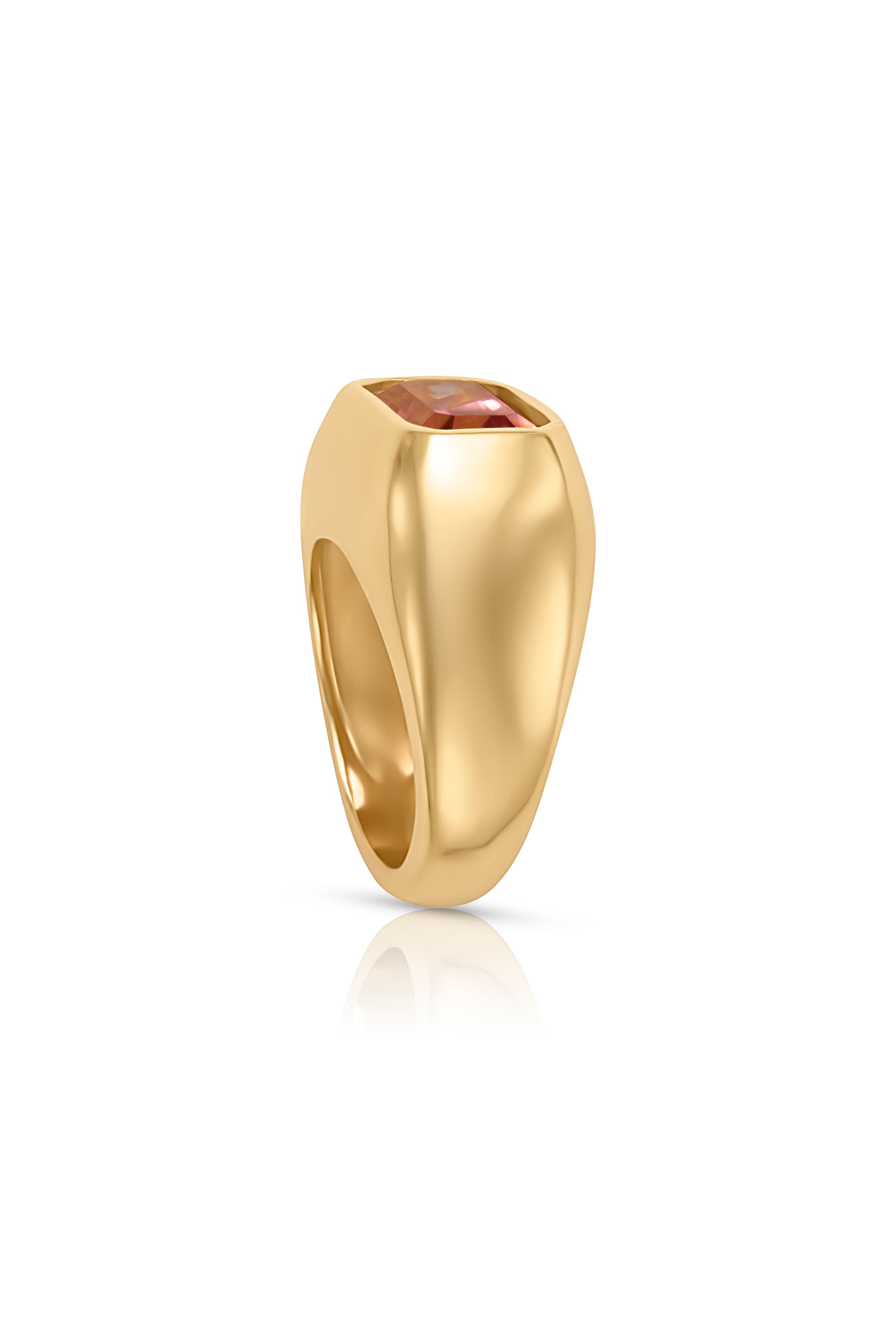 14KY Pink Tourmaline Gypsy Ring