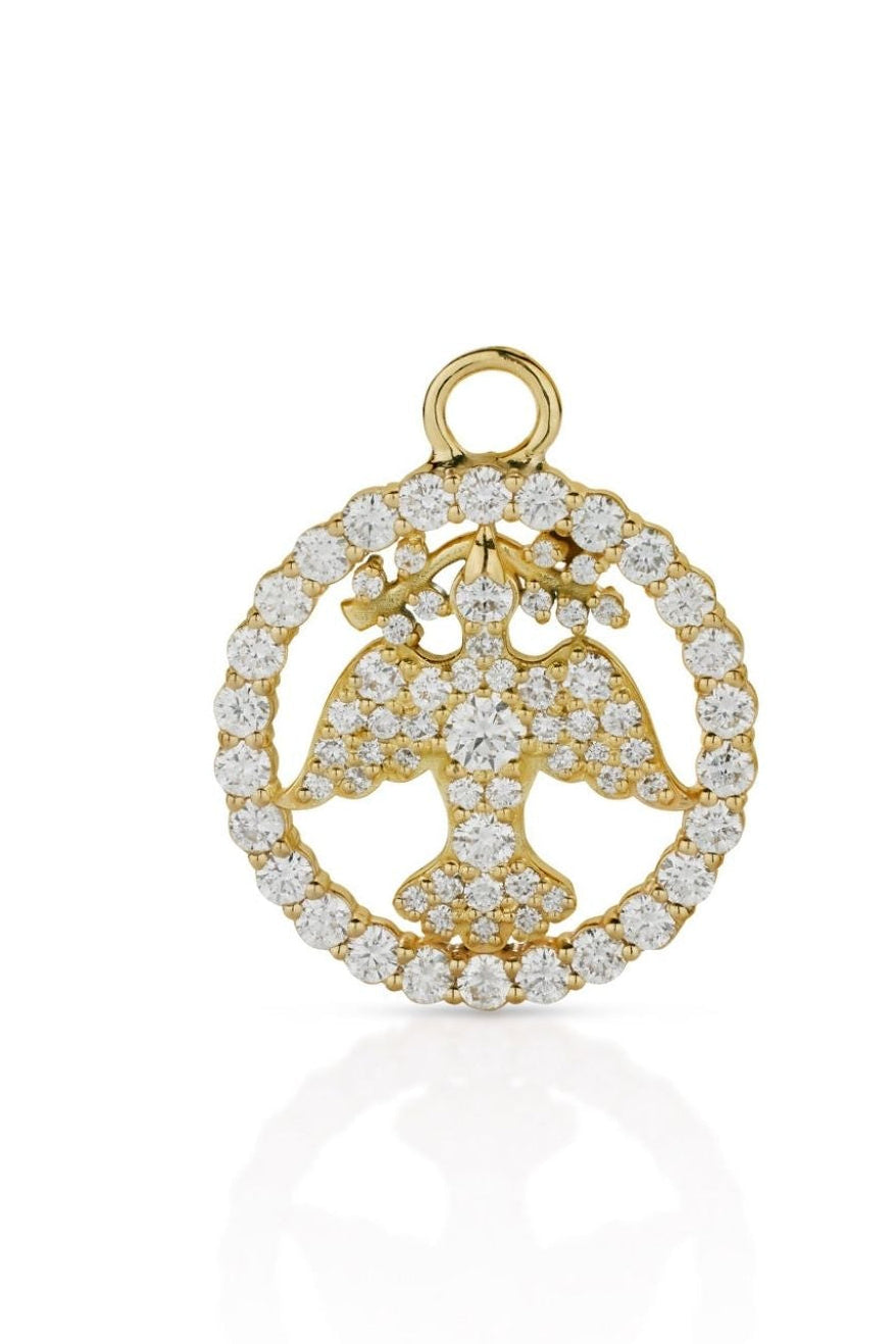 18KY Peace Charm with Halo