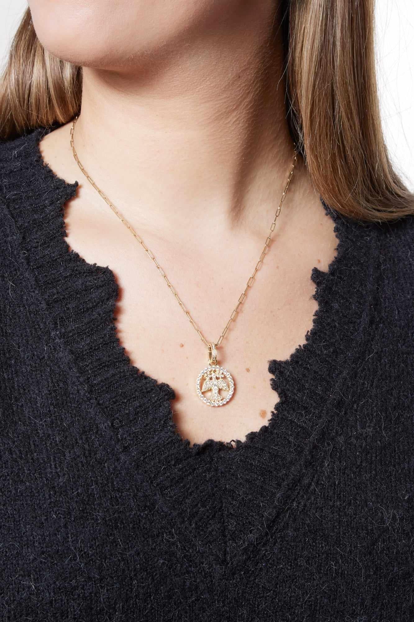 18KY Peace Pendant