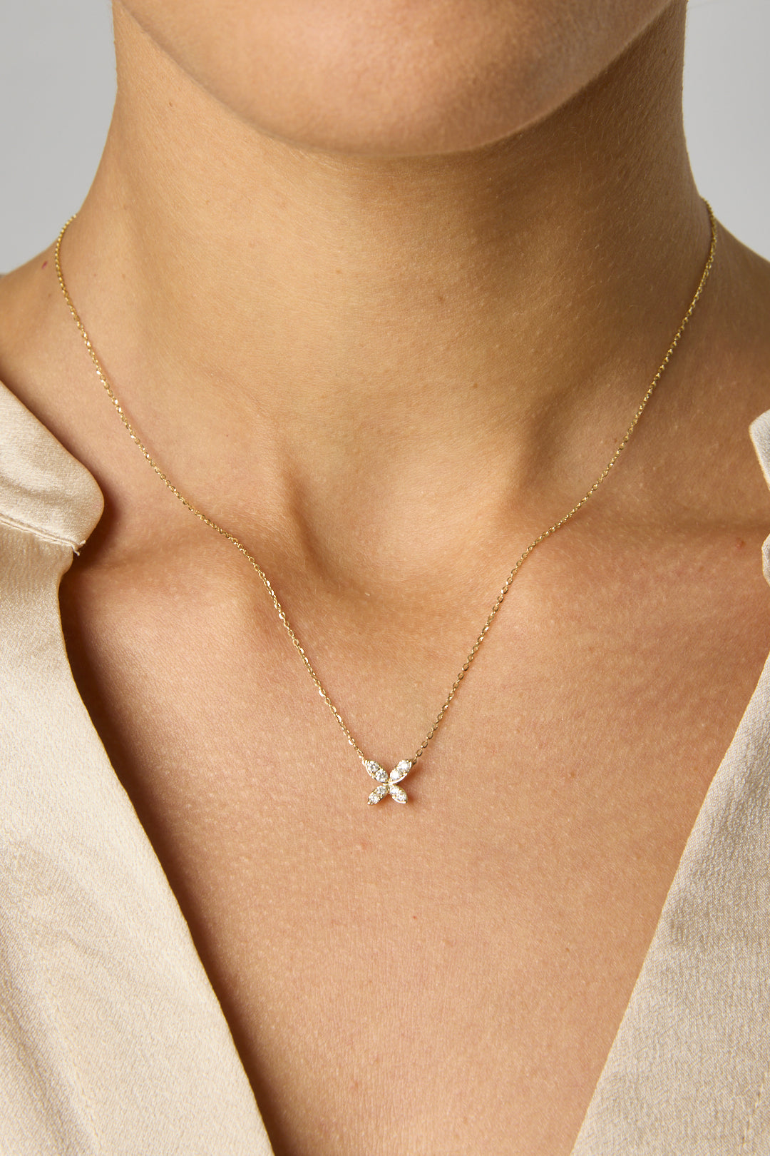 14KY Diamond Butterfly Necklace