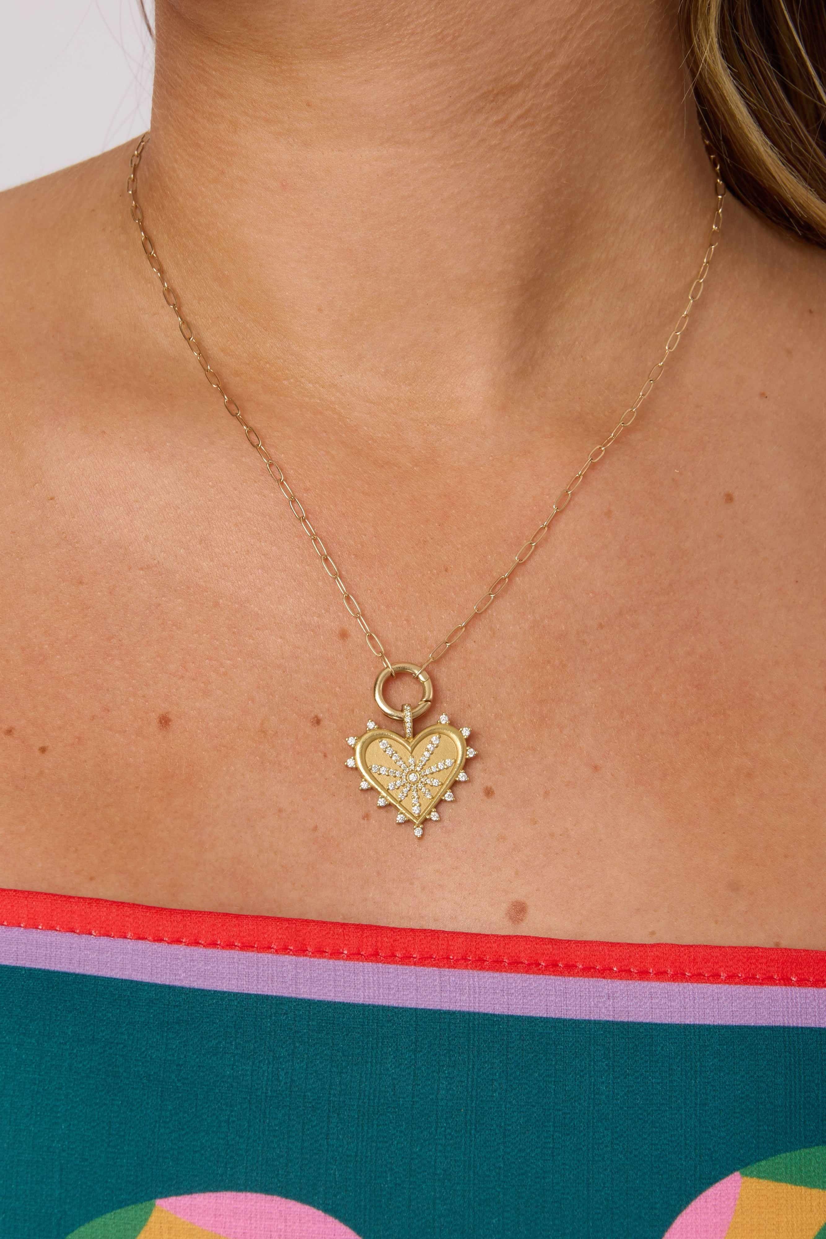 14KY Spike and Pave Heart