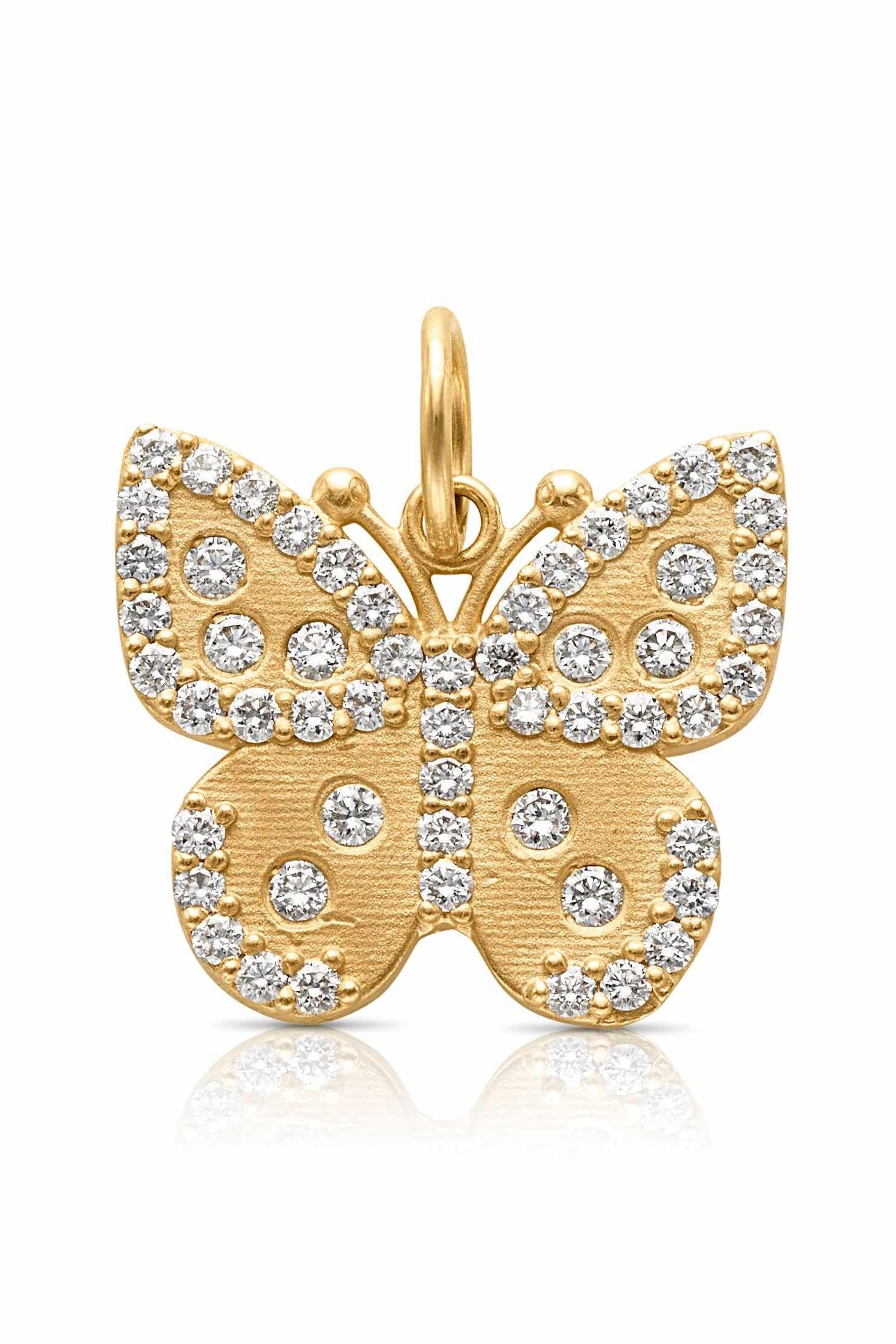 14KY Diamond Butterfly Charm
