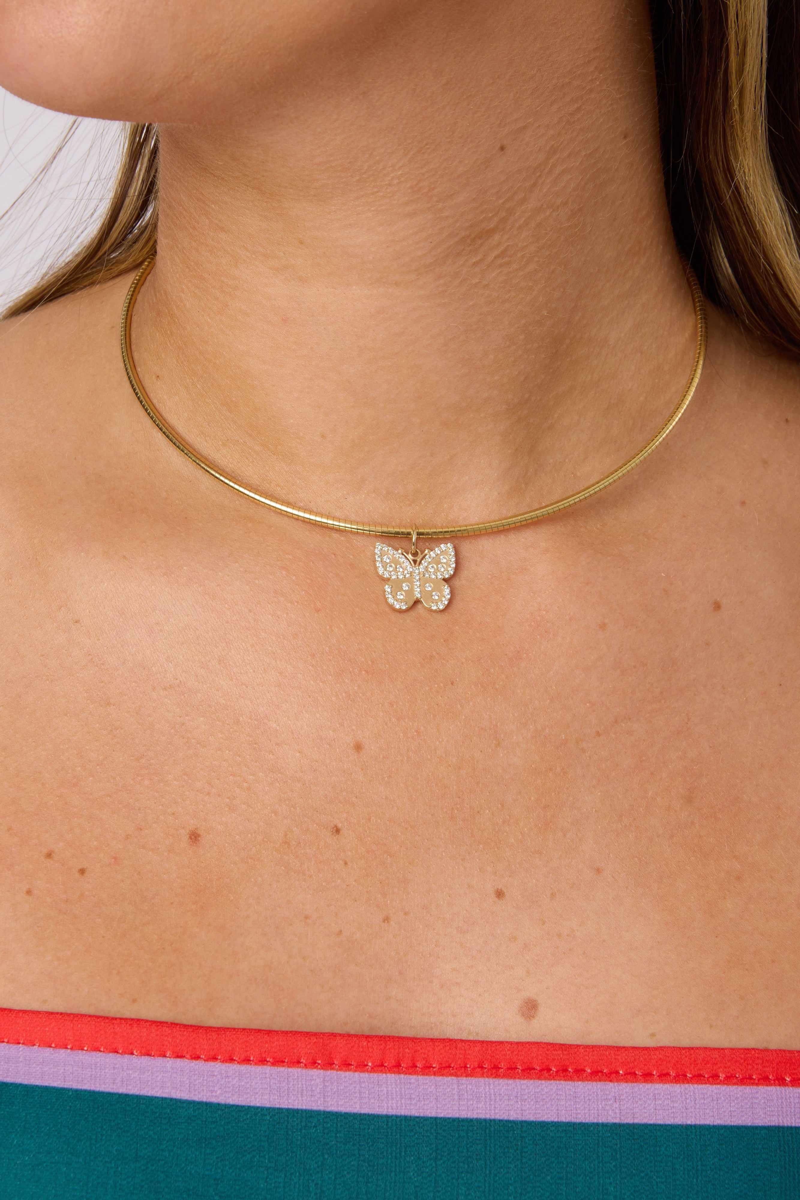 14KY Diamond Butterfly Charm