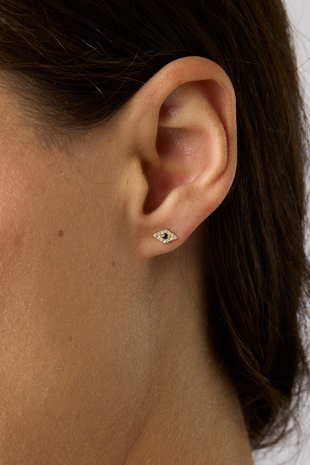 14KY BS and Dia Evil Eye Studs-Earrings-Sorte-Susan Saffron Jewelry