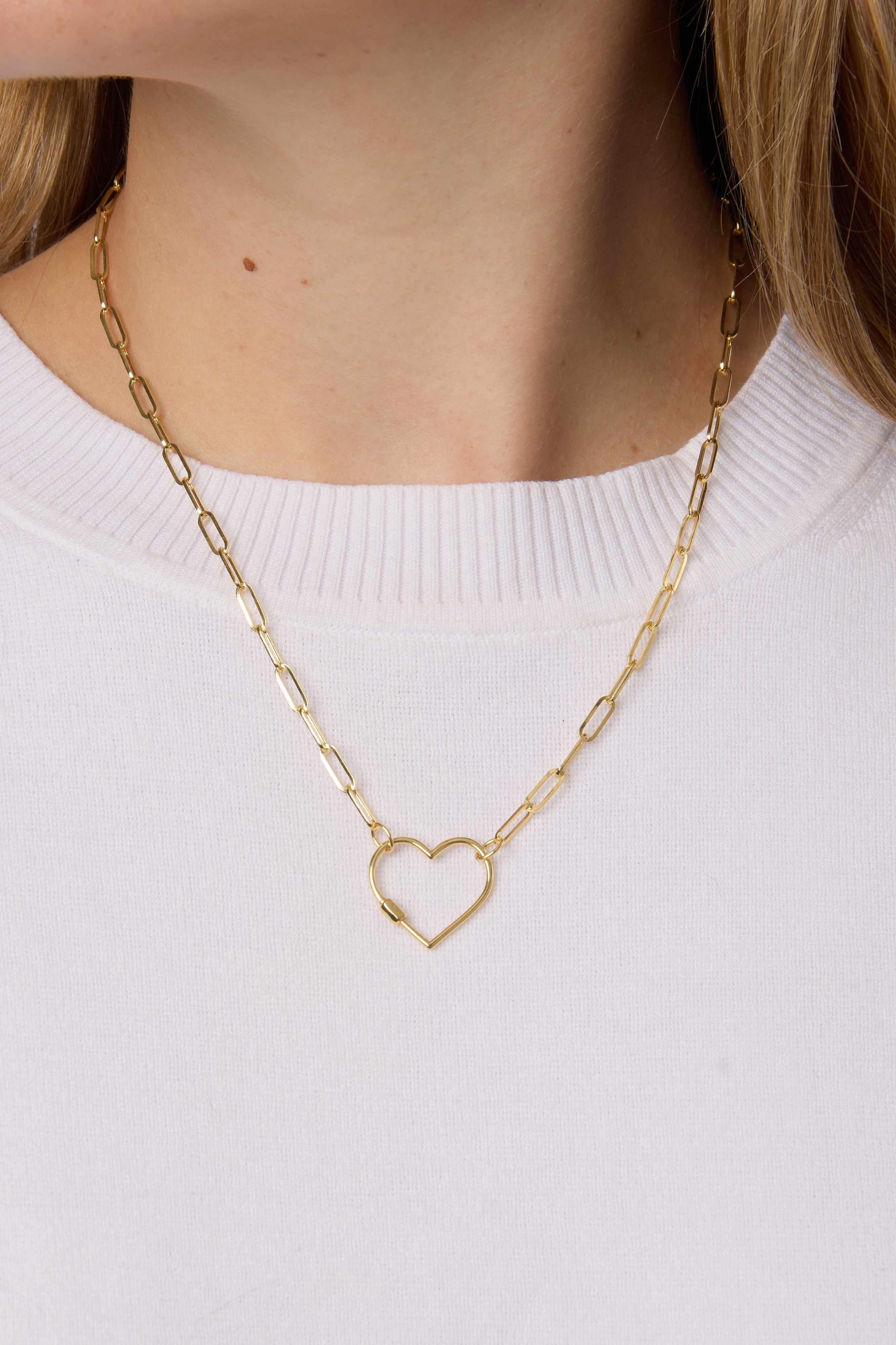 14KY Heart Carabiner Paperclip