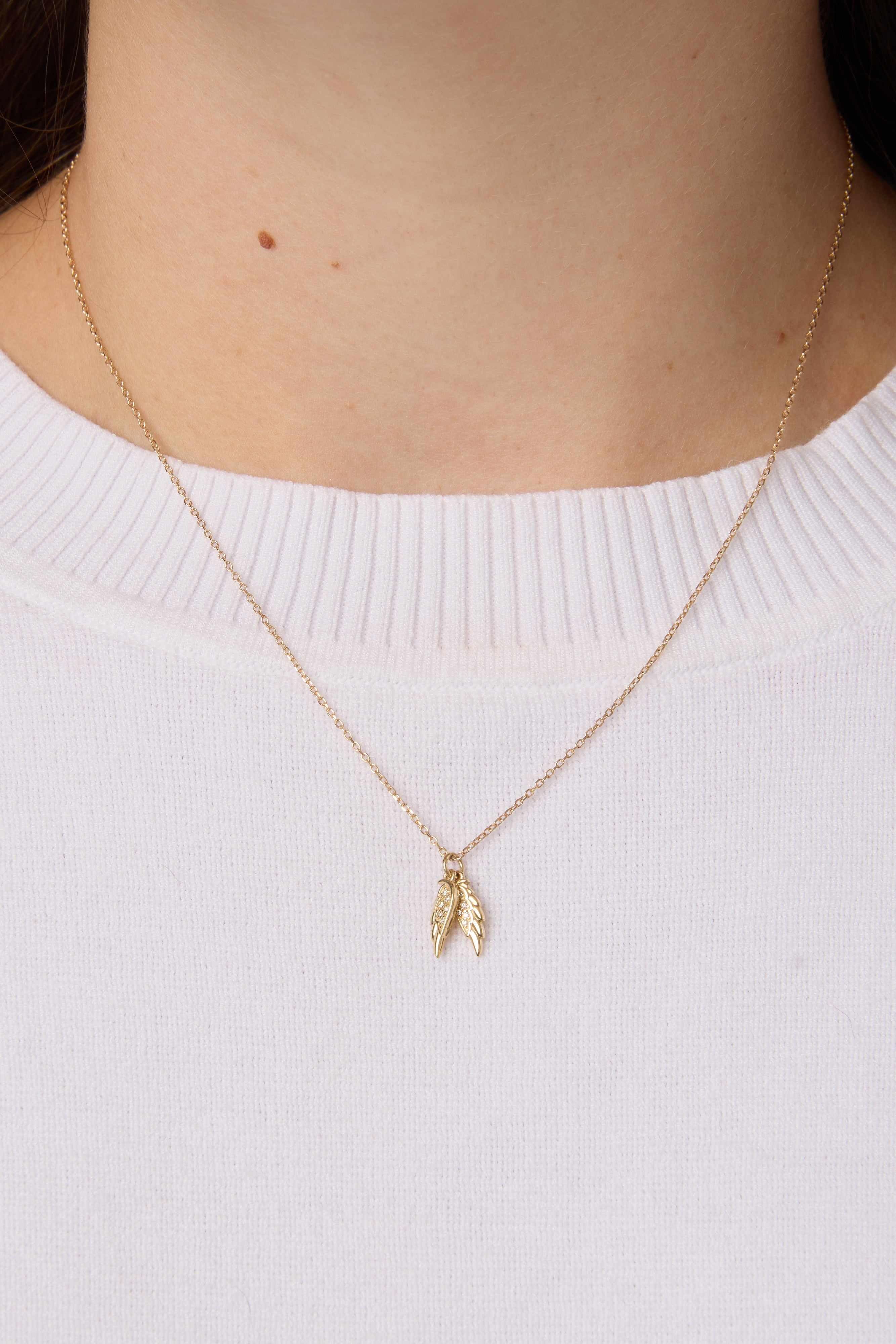 14KY Diamond Angel Wings