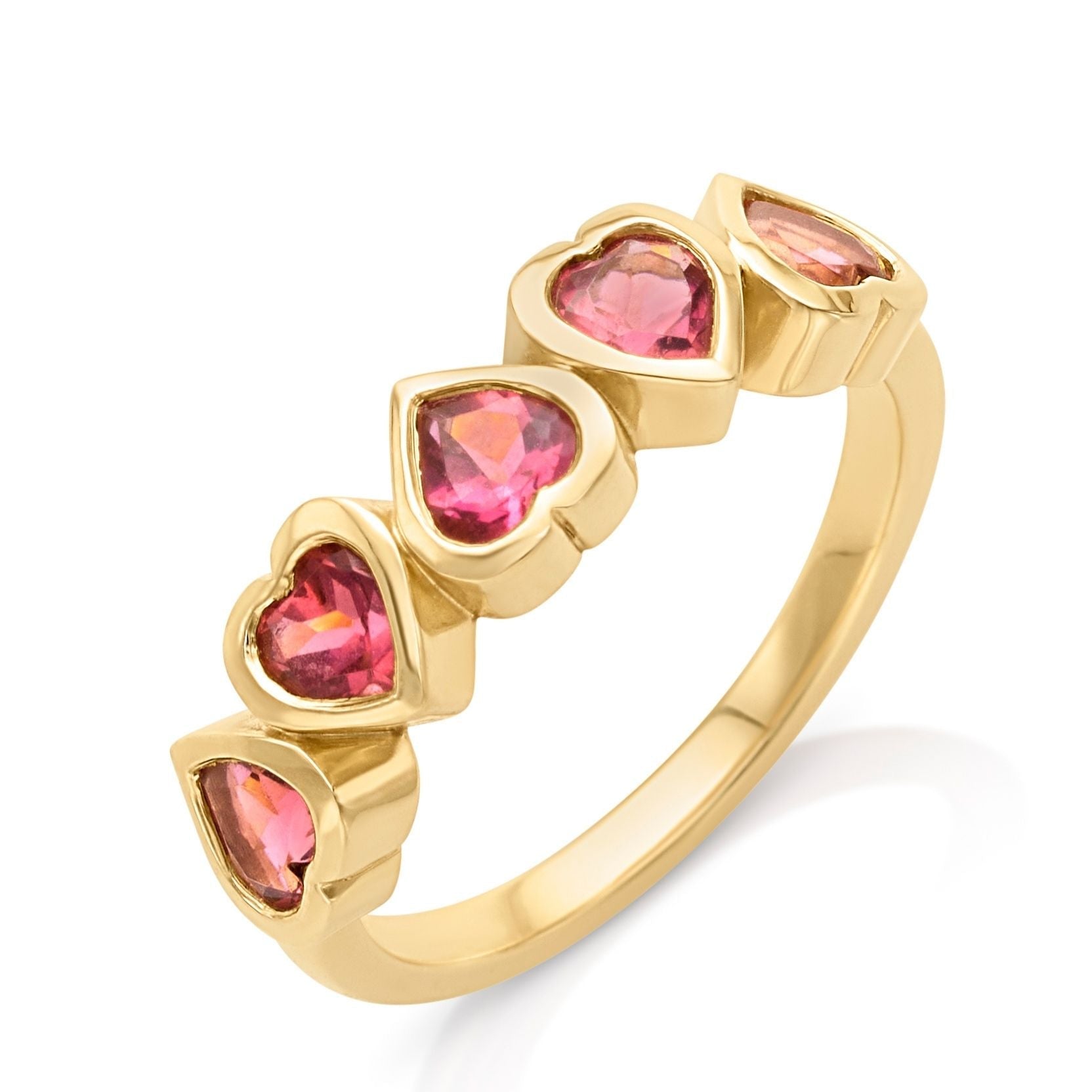 14KY Pink Tourmaline Heart Ring