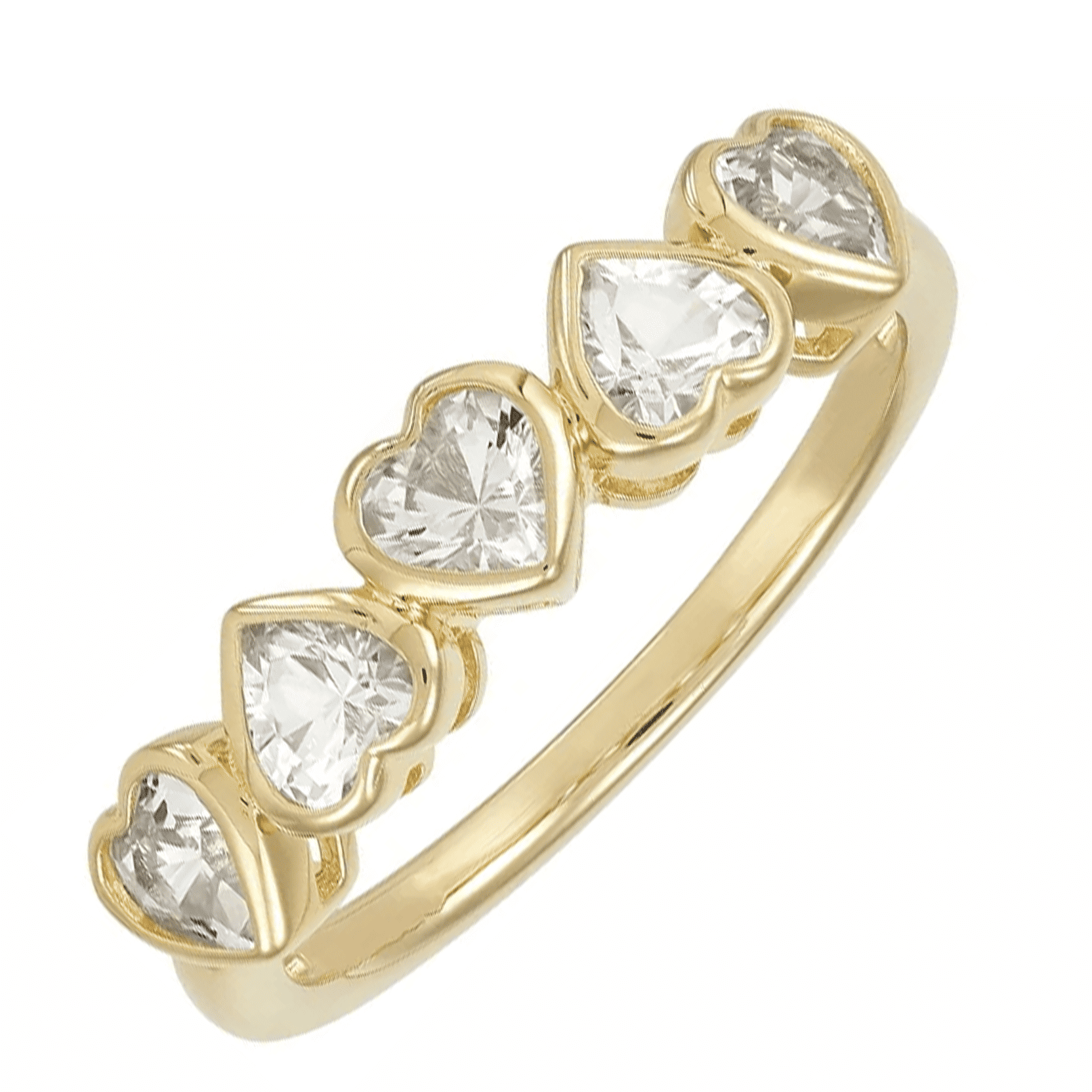 14KY White Sapphire Heart Ring