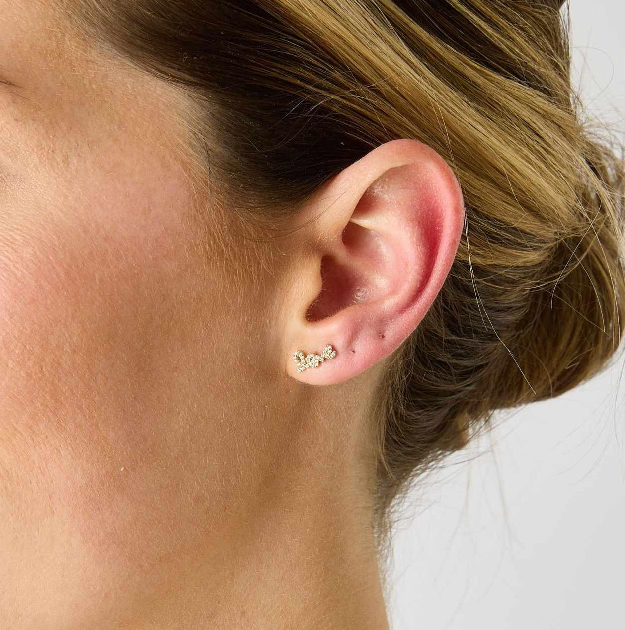 14KY Diamond Love Studs