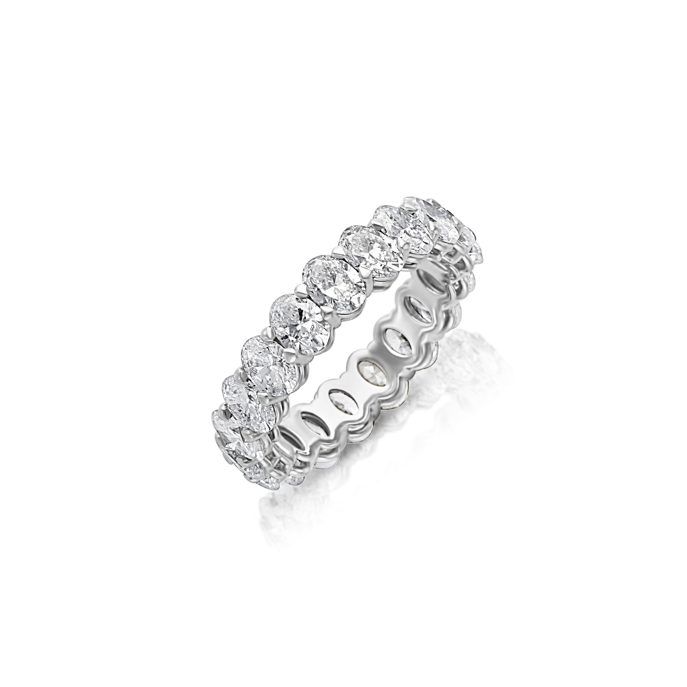 Platinum Oval Cut Eternity Band