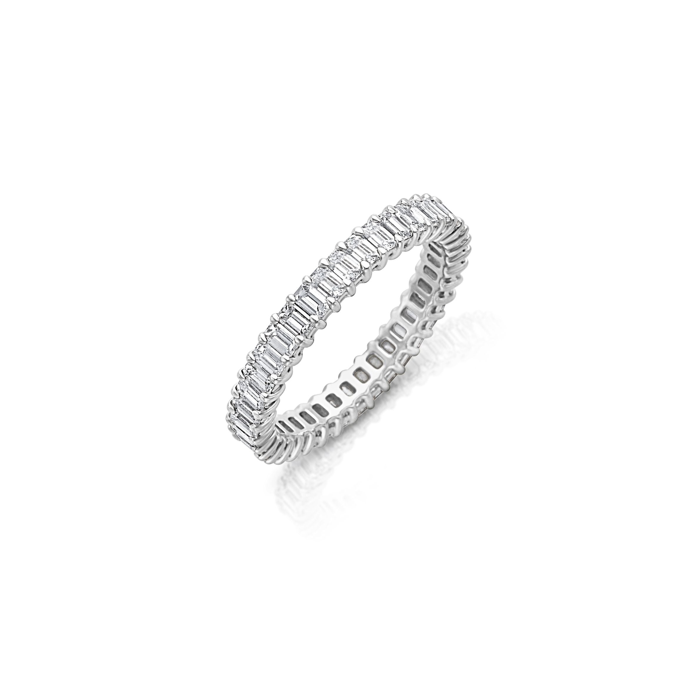 Platinum Emerald Cut Eternity Band