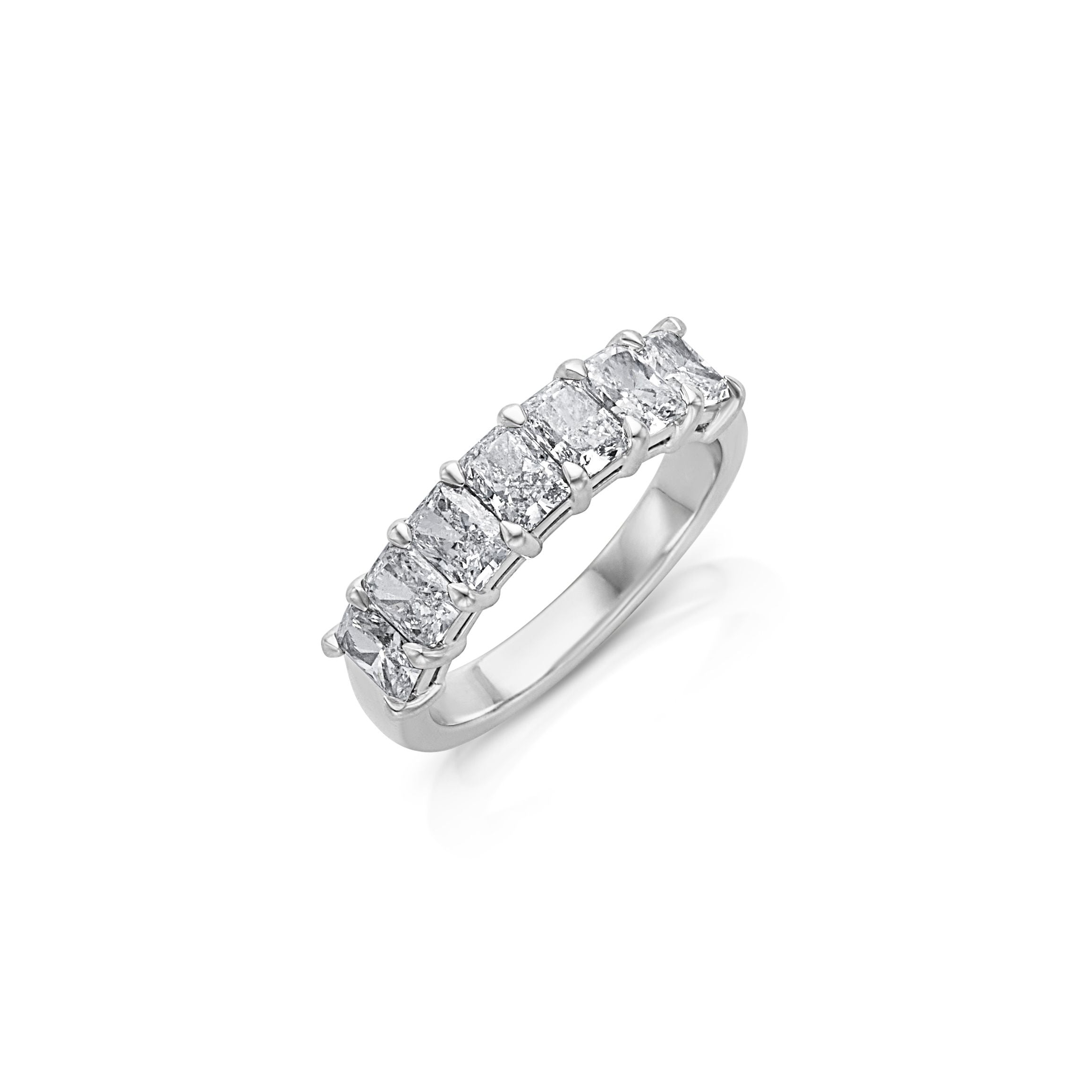 Platinum Radiant Diamond Halfway Band