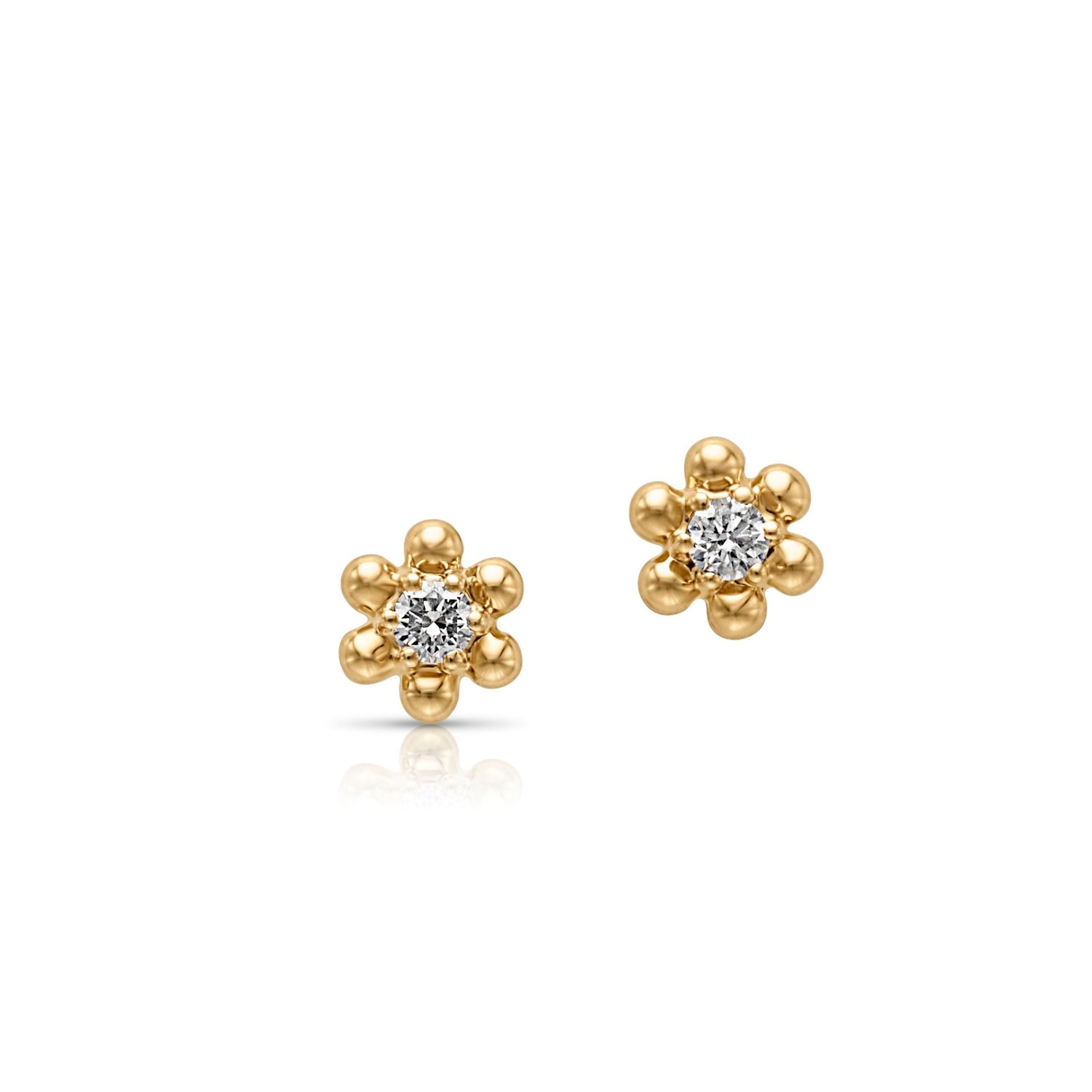 14KY Diamond Flower Studs