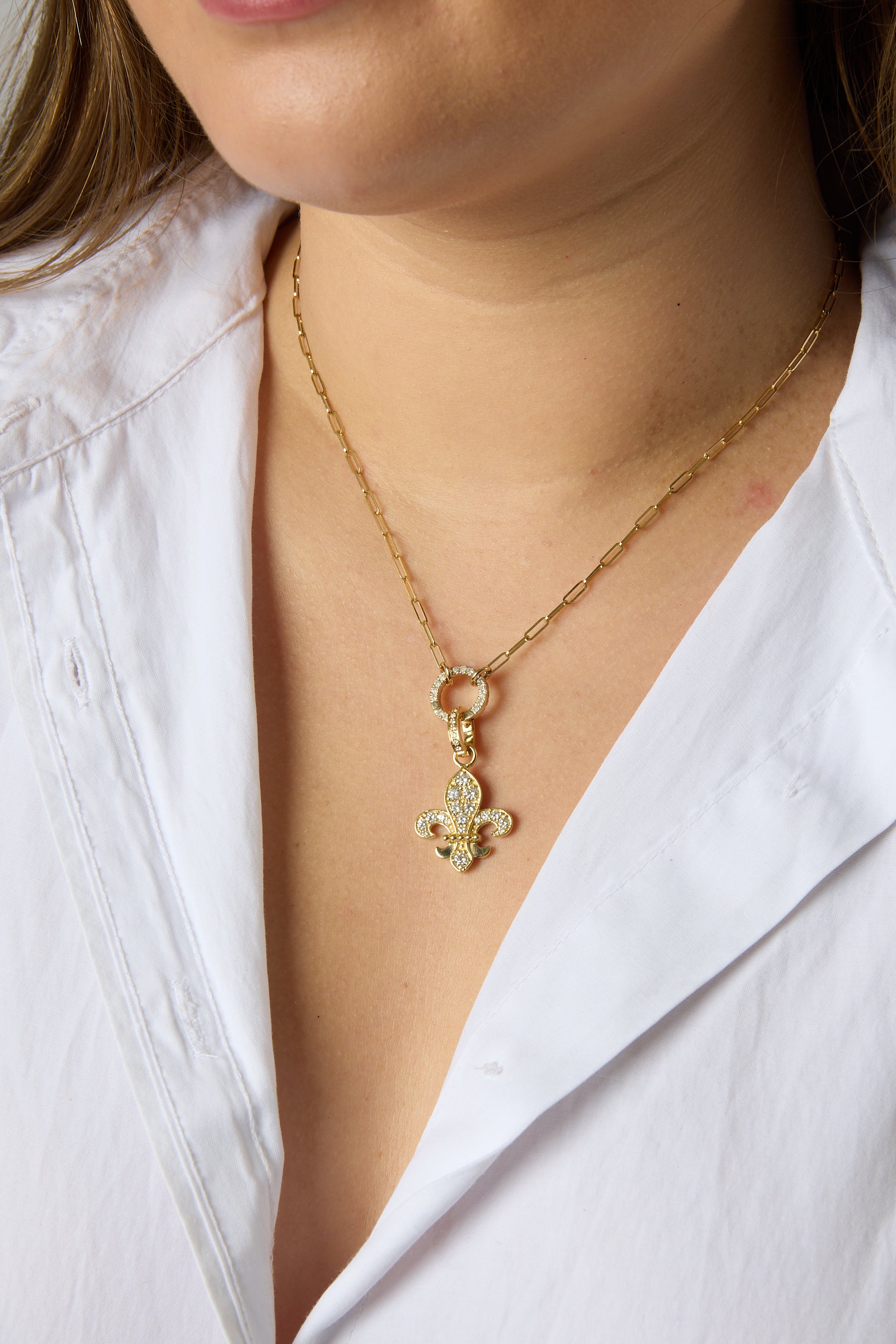 18KY Fleur de Lis Charm