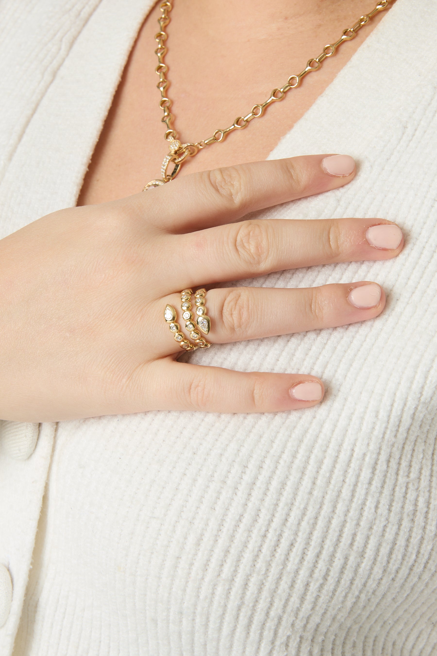 14KY Bubble Diamond Wrap Ring