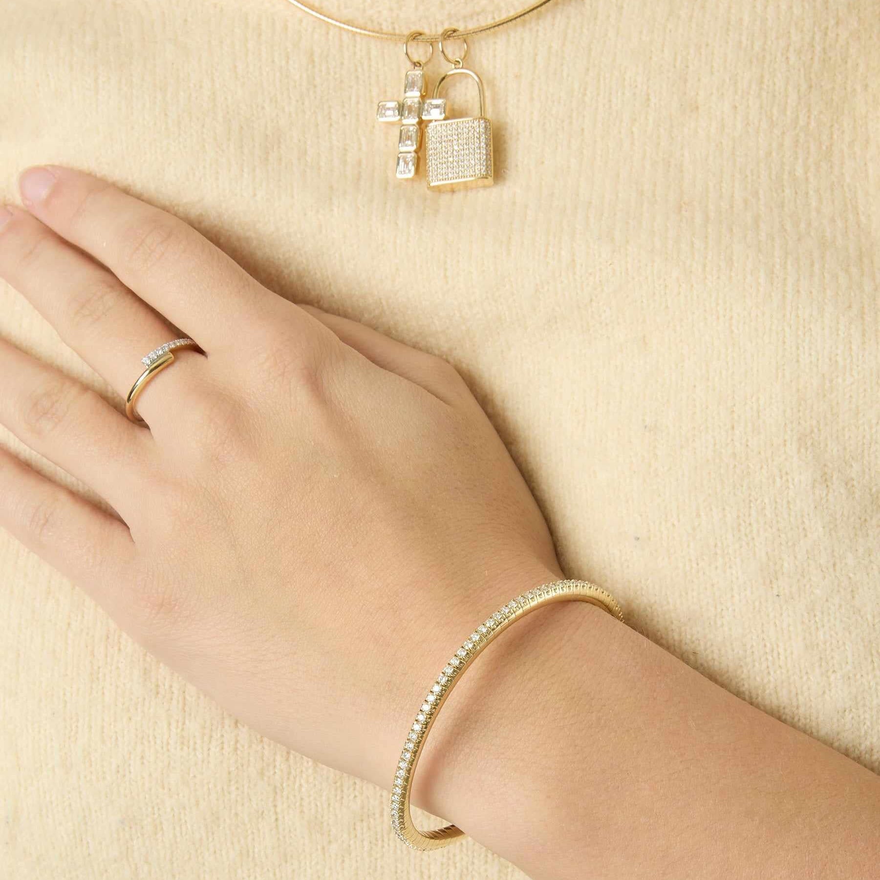 14KYW Diamond Bypass Ring