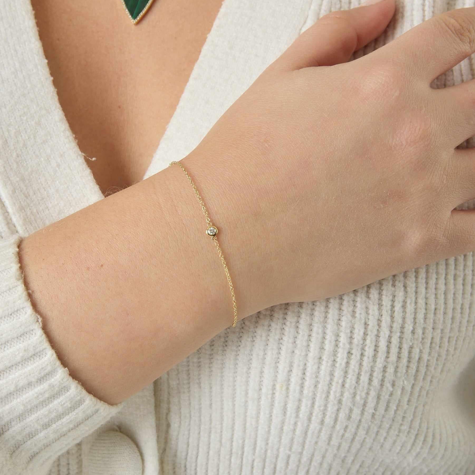 14KY Bezel Diamond Bracelet