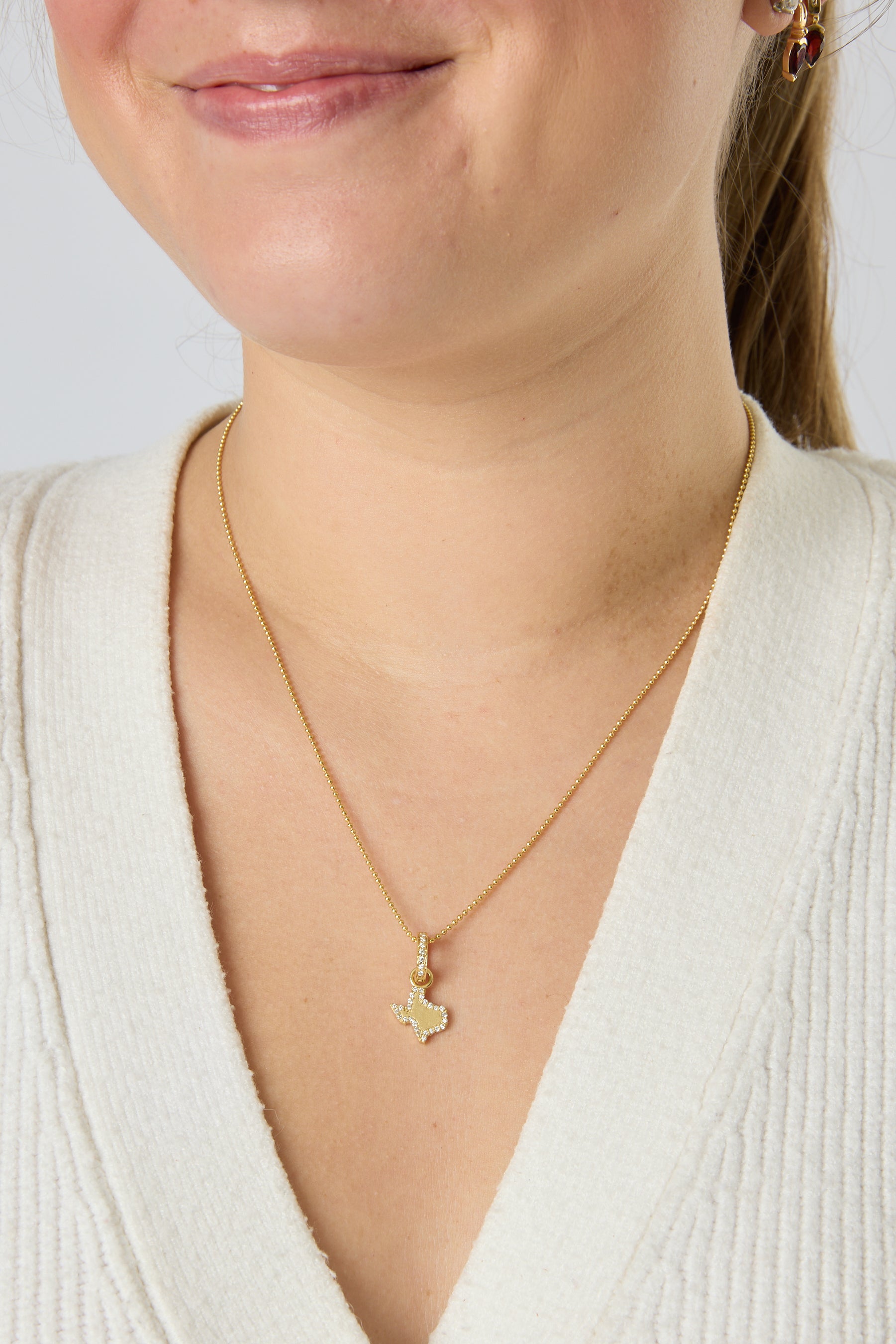 18KY Texas Charm with Diamond Border-Charms-Trilogy-Small-Susan Saffron Jewelry