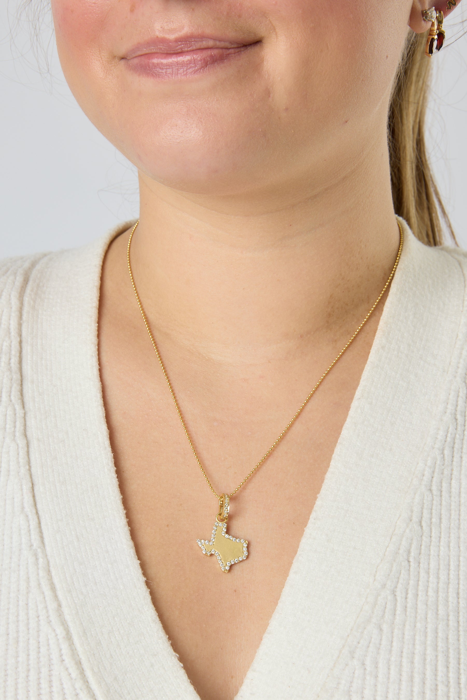 18KY Texas Charm with Diamond Border-Charms-Trilogy-Small-Susan Saffron Jewelry