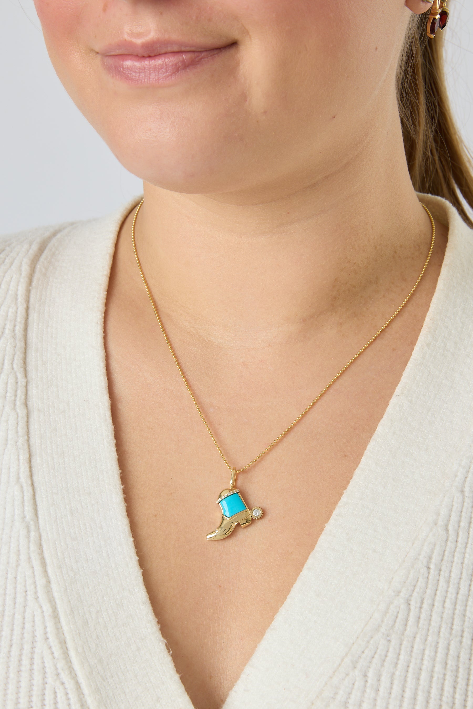 14KY Turquoise Mini Ride Or Die Charm