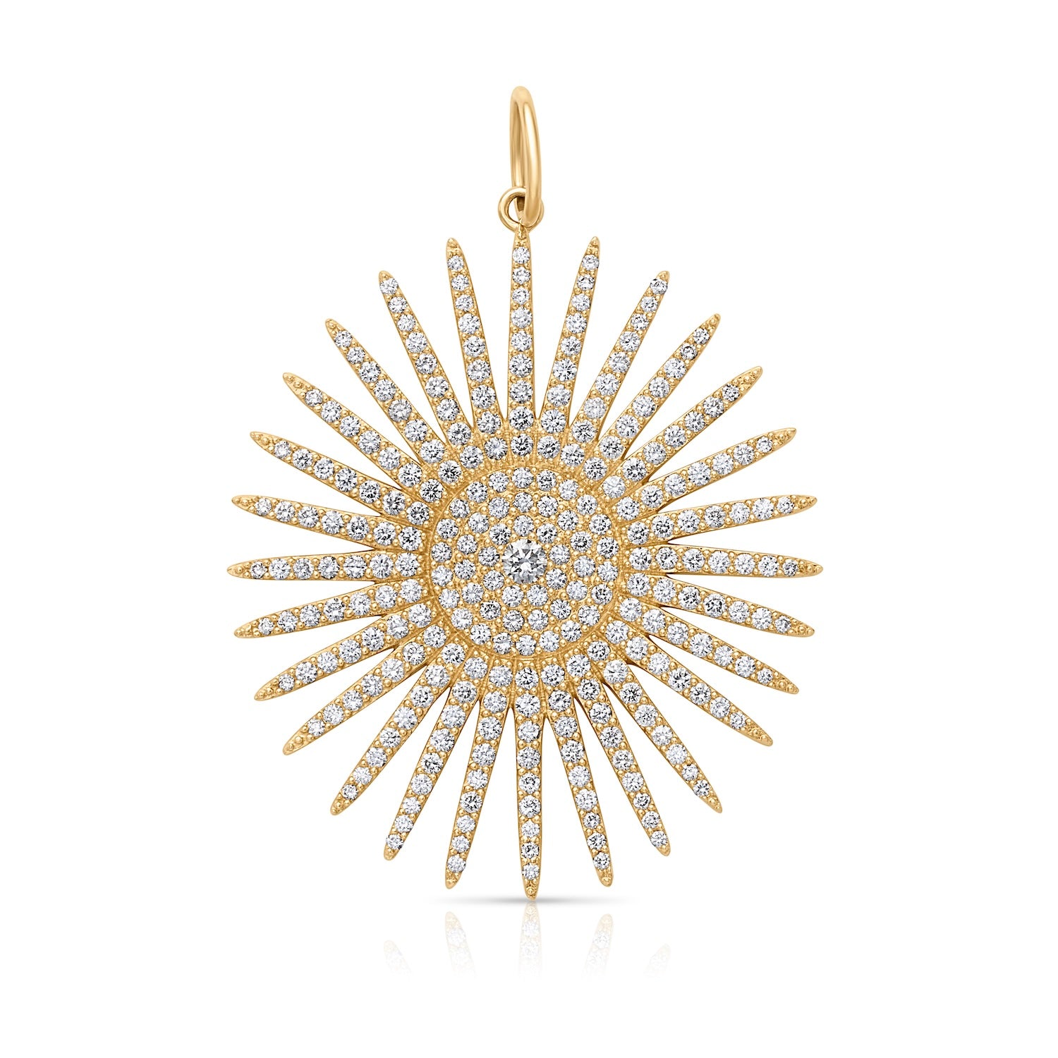 14KY Large Pave Starburst Charm