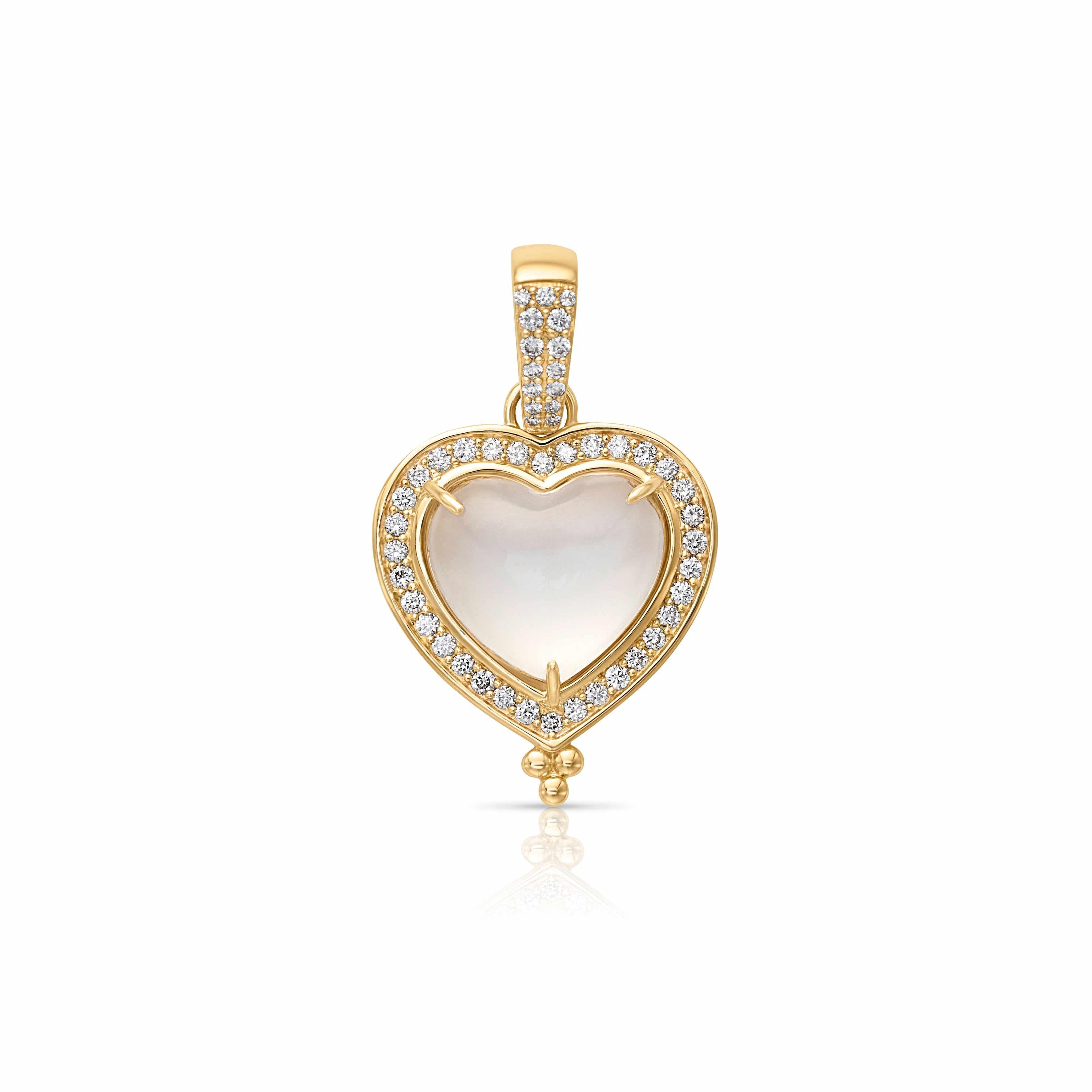 14KY Topaz Heart with Diamond Border